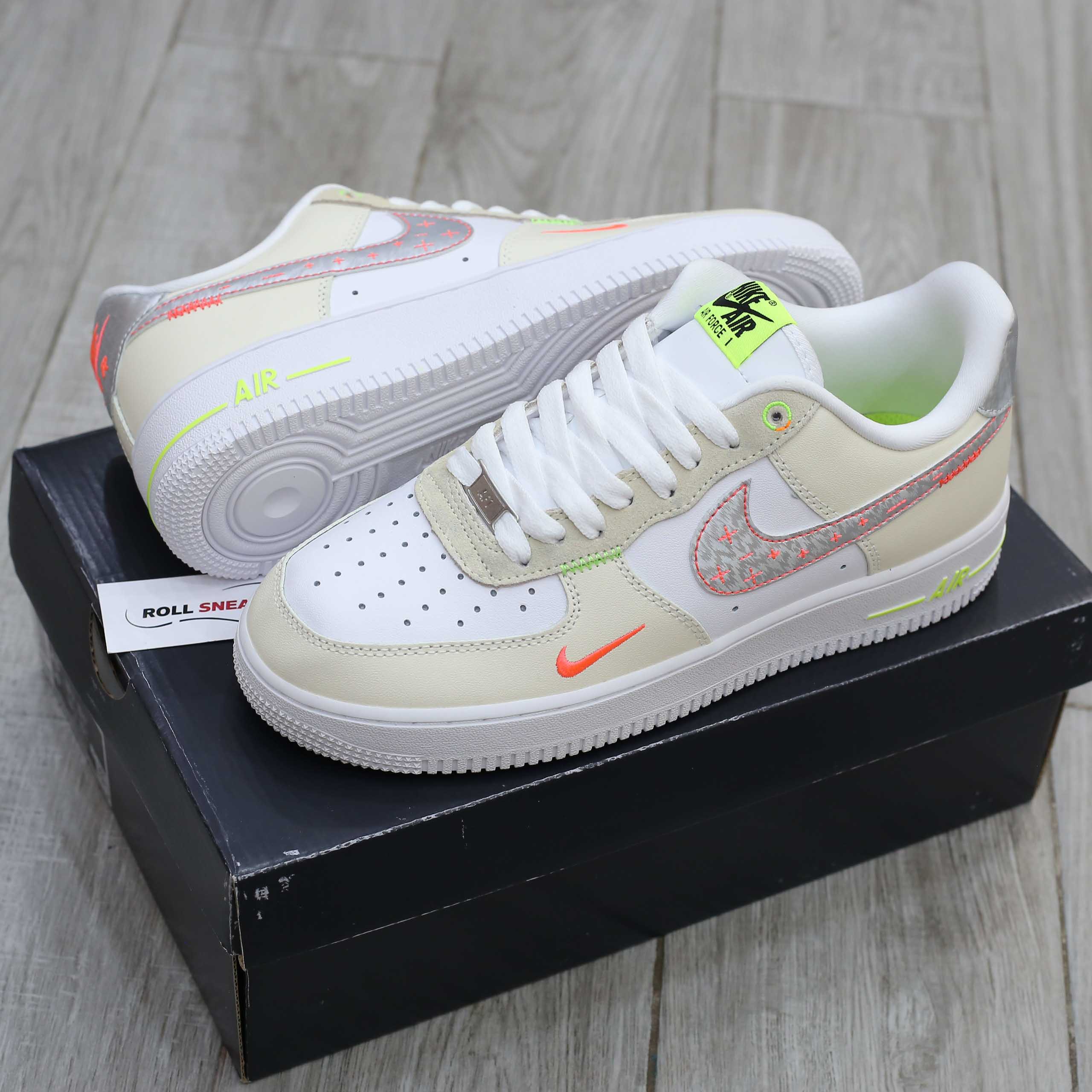Giày Nike Air Force 1 Low Just Do It ‘White Tan’ Like Auth