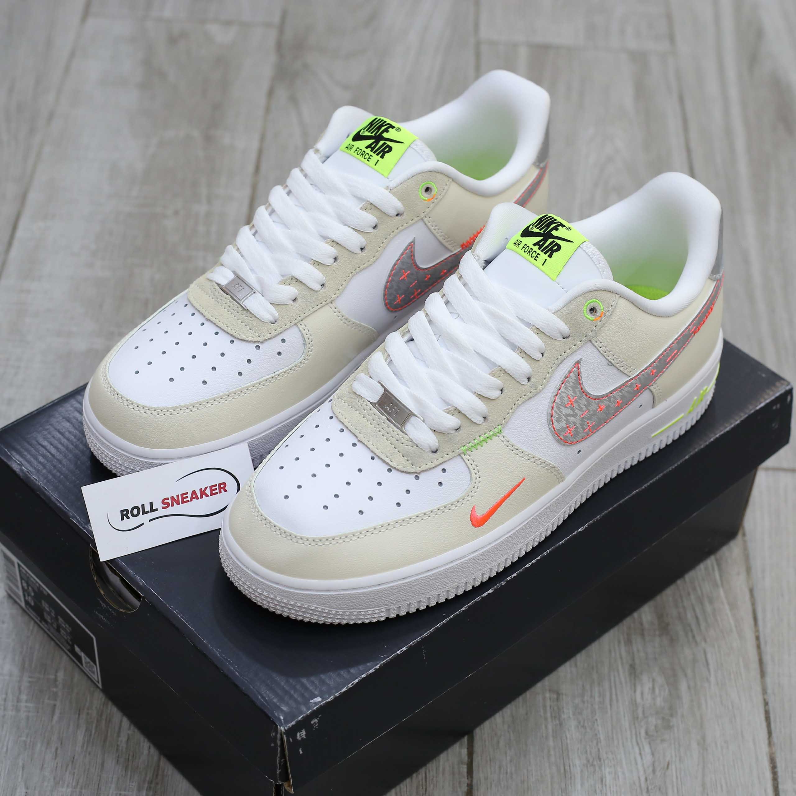 Giày Nike Air Force 1 Low Just Do It ‘White Tan’ Like Auth