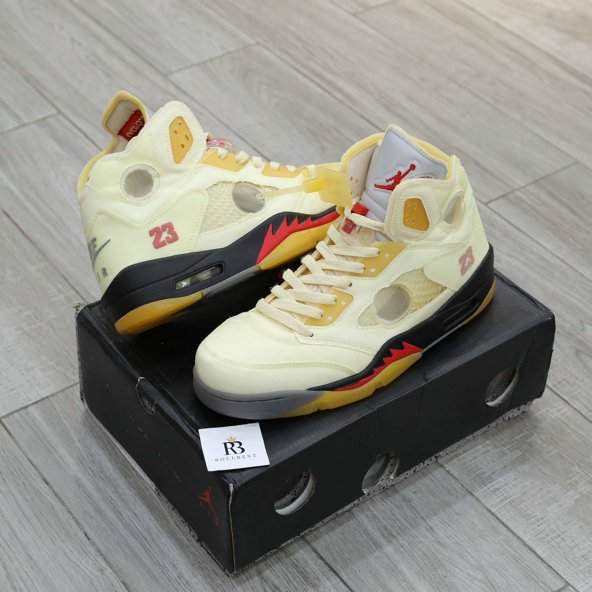 Giày Nike Air Jordan 5 SP x Off-White ‘Sail’ Like Auth