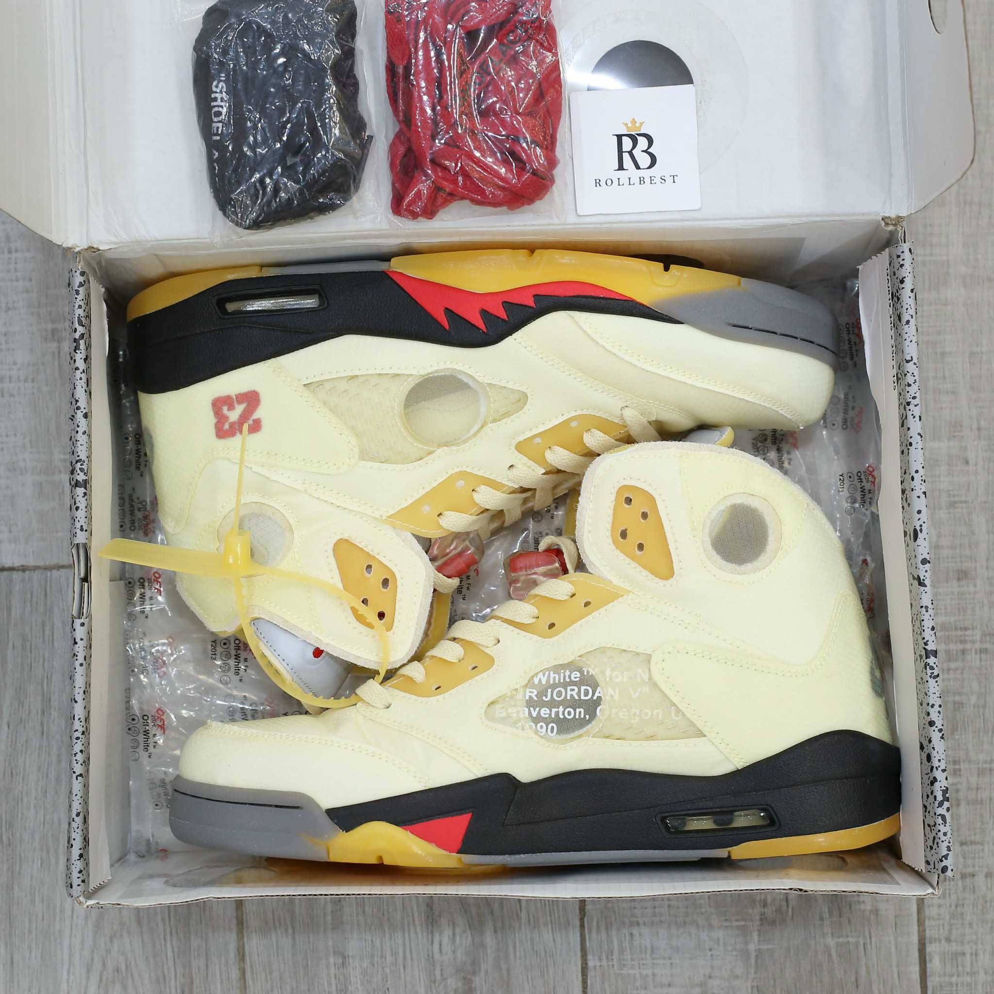Giày Nike Air Jordan 5 SP x Off-White ‘Sail’ Like Auth