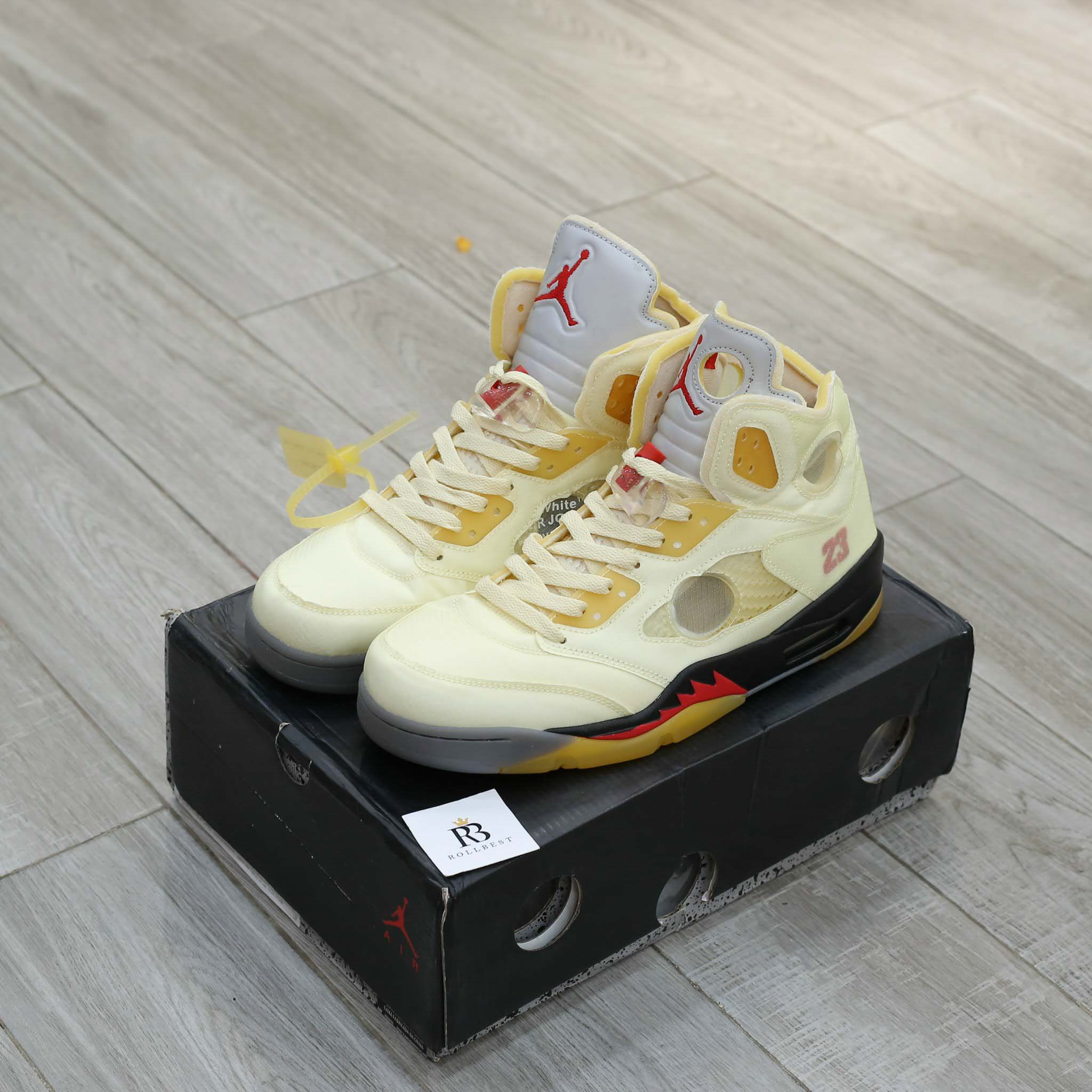 Giày Nike Air Jordan 5 SP x Off-White ‘Sail’ Like Auth