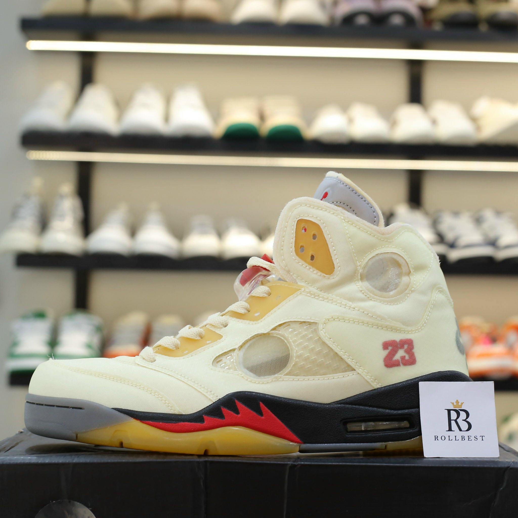 Giày Nike Air Jordan 5 SP x Off-White ‘Sail’ Like Auth