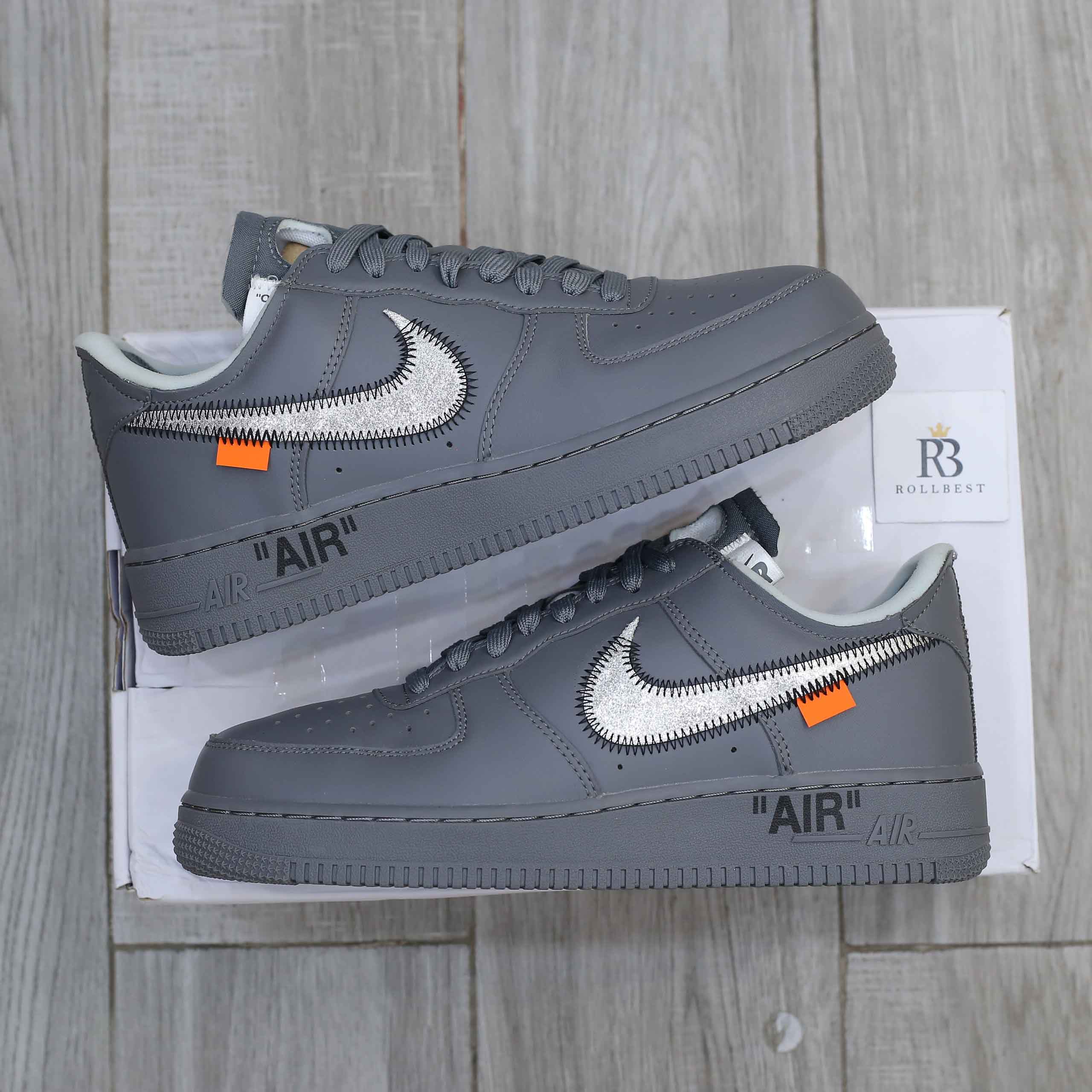 Giày Off-White x Nike Air Force 1 07 Low Dark Grey White Silver Best Quality