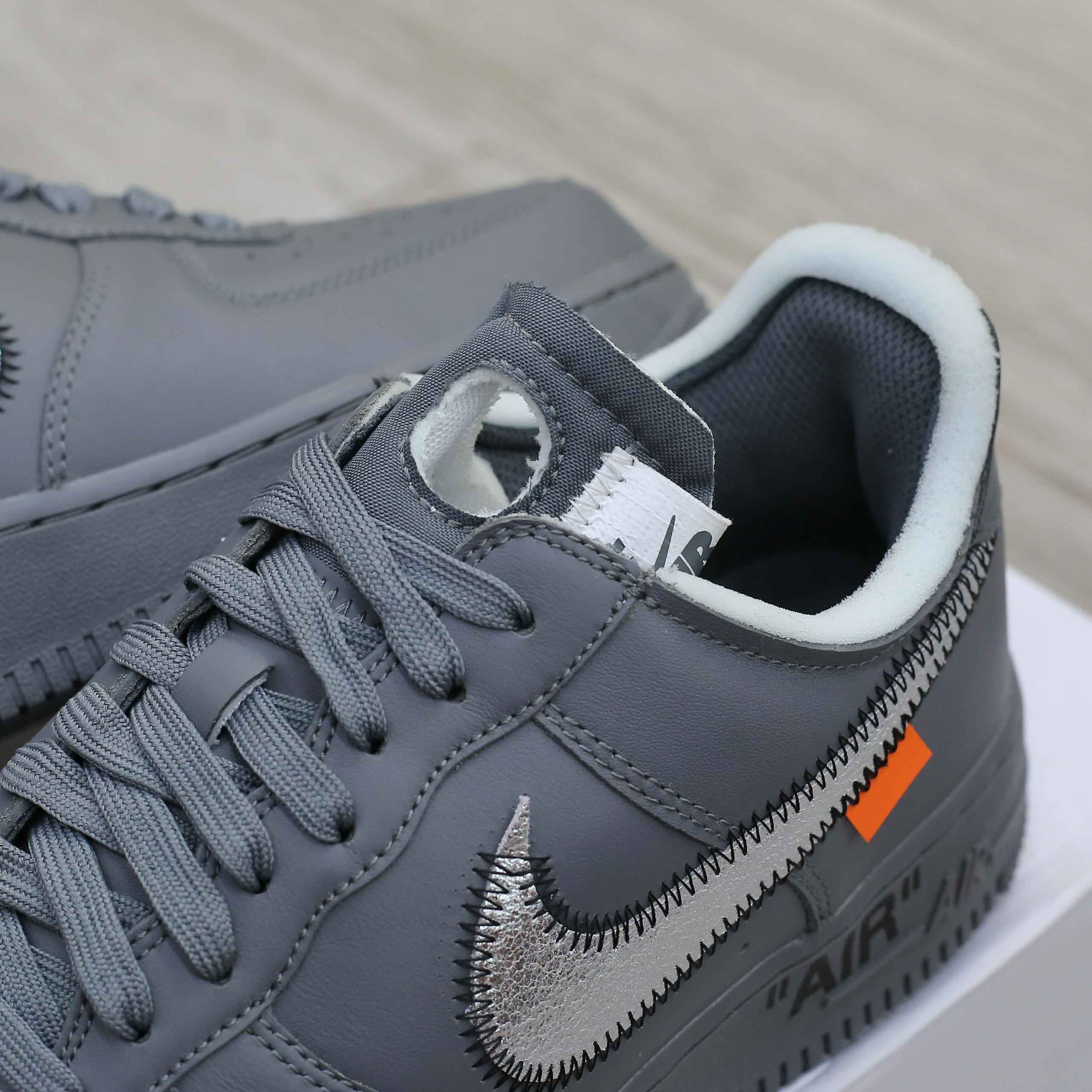 Giày Off-White x Nike Air Force 1 07 Low Dark Grey White Silver Best Quality