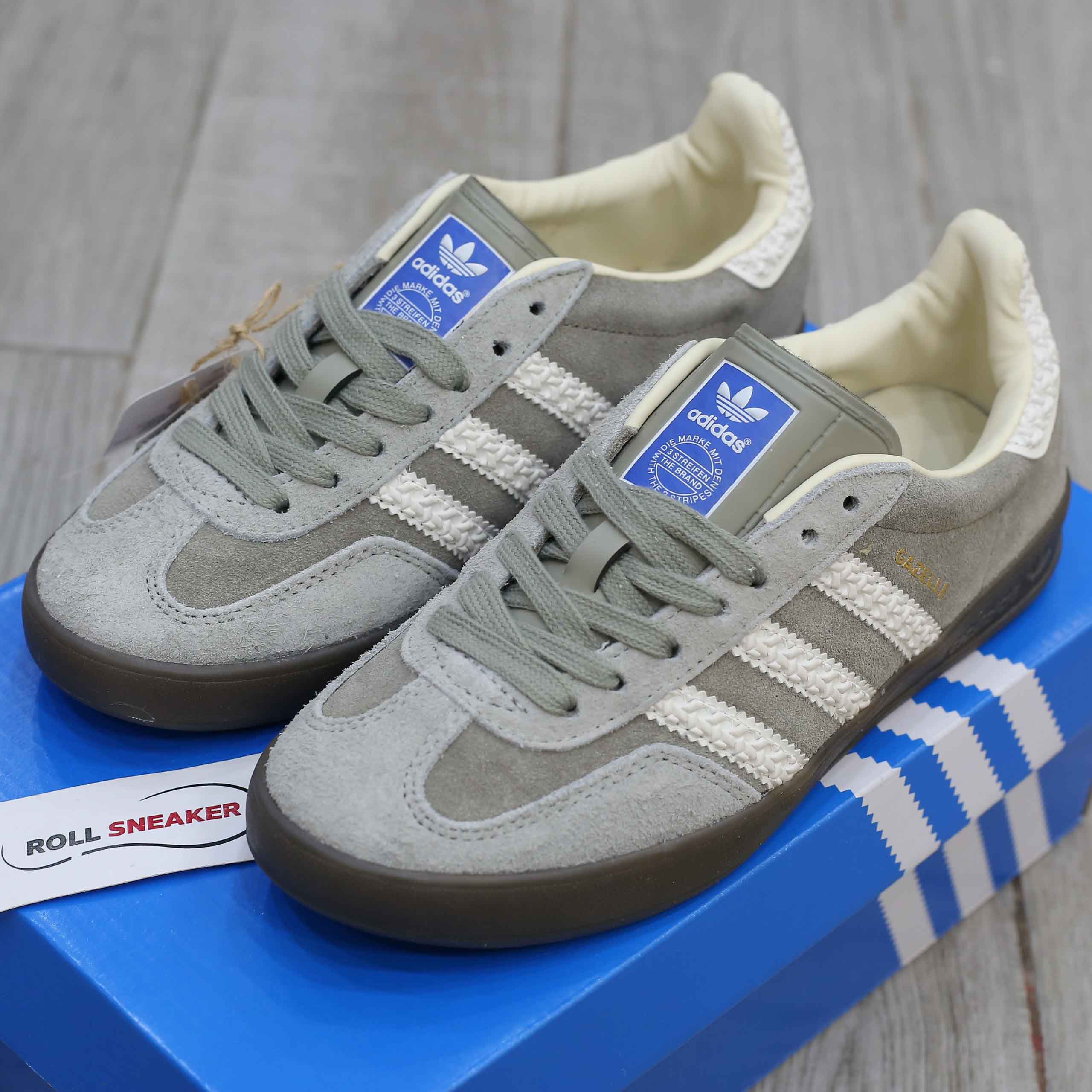 Giày Adidas Gazelle Indoor Grey White Like Auth