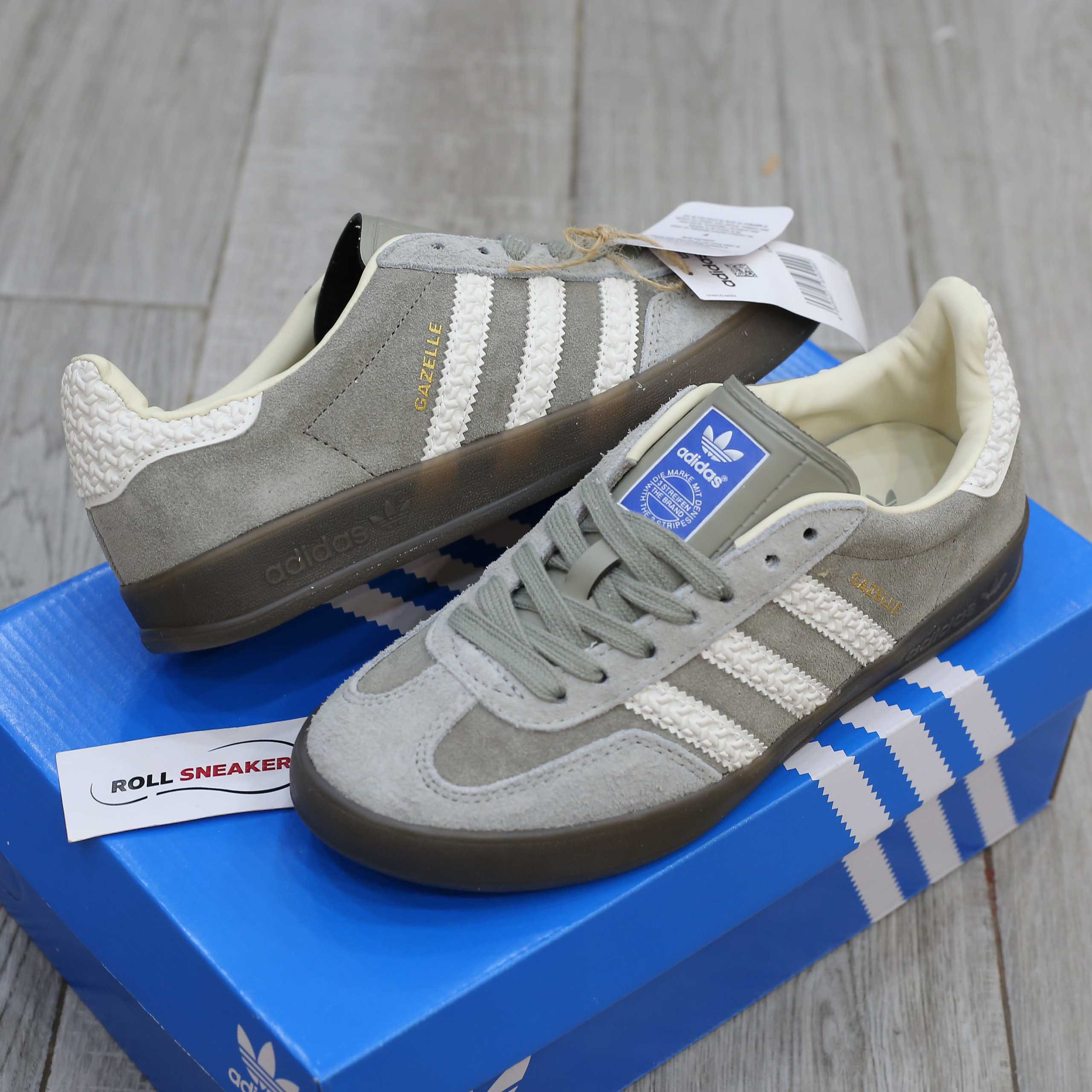 Giày Adidas Gazelle Indoor Grey White Like Auth