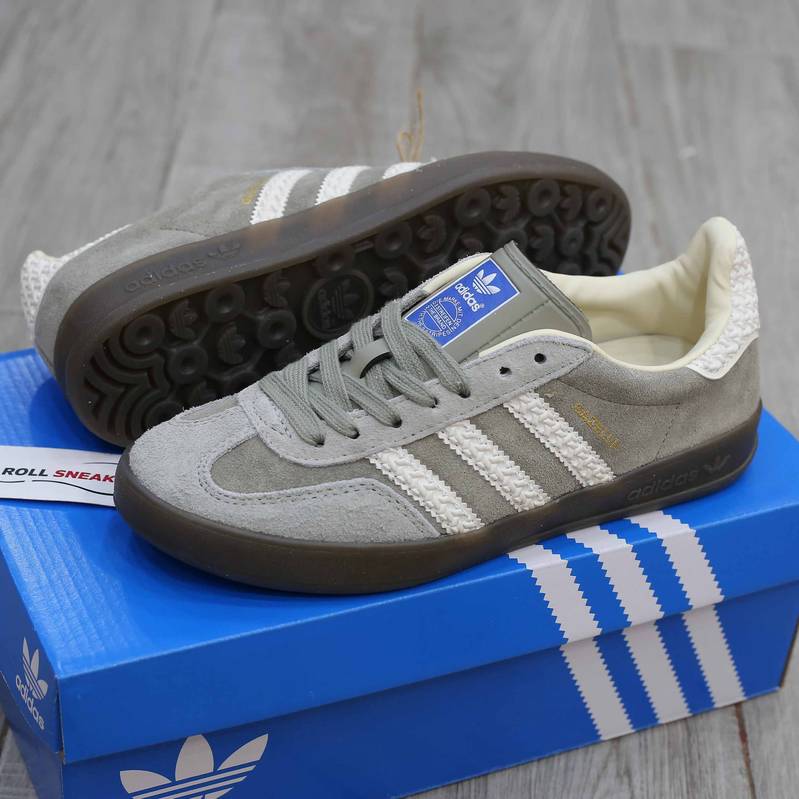 Giày Adidas Gazelle Indoor Grey White Like Auth