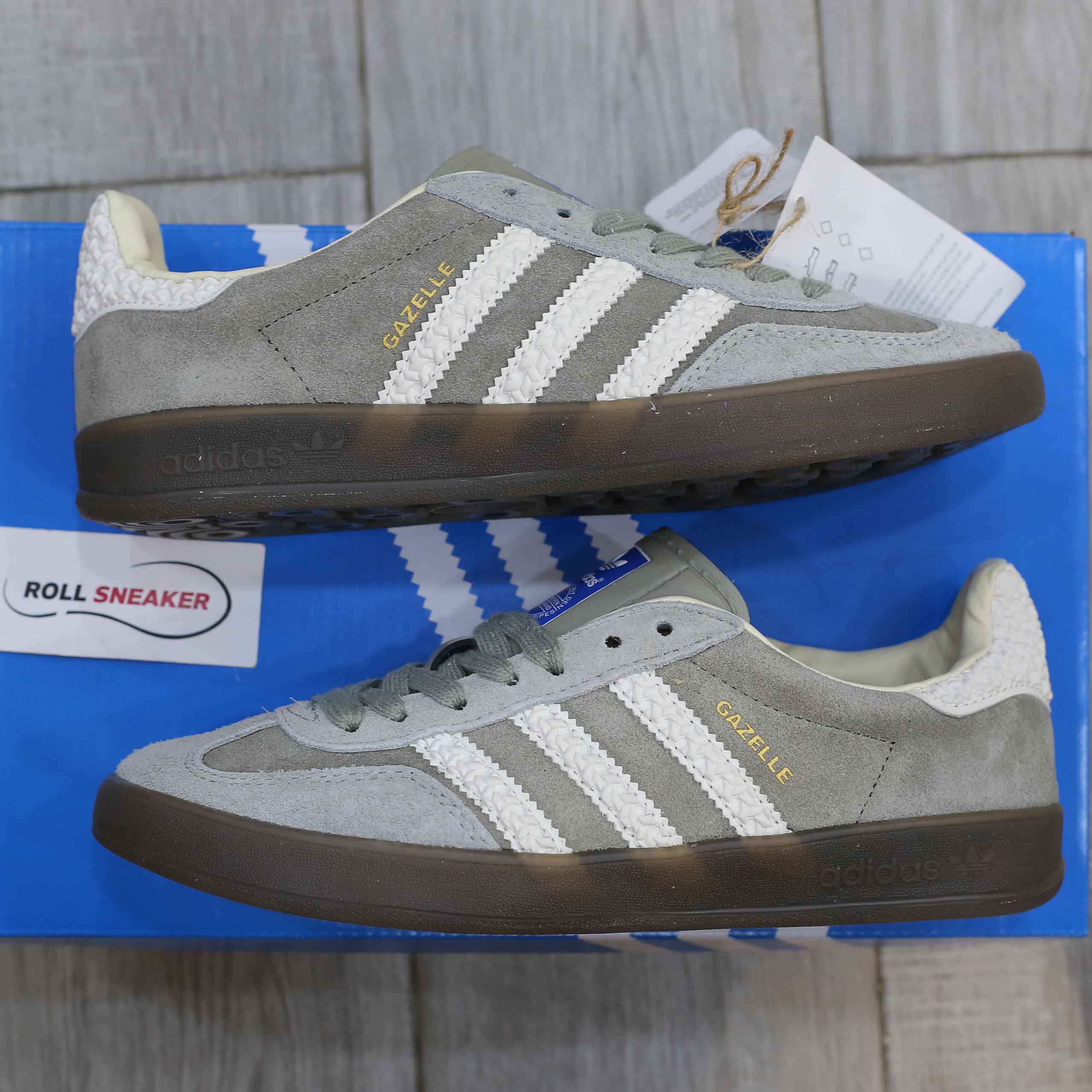 Giày Adidas Gazelle Indoor Grey White Like Auth