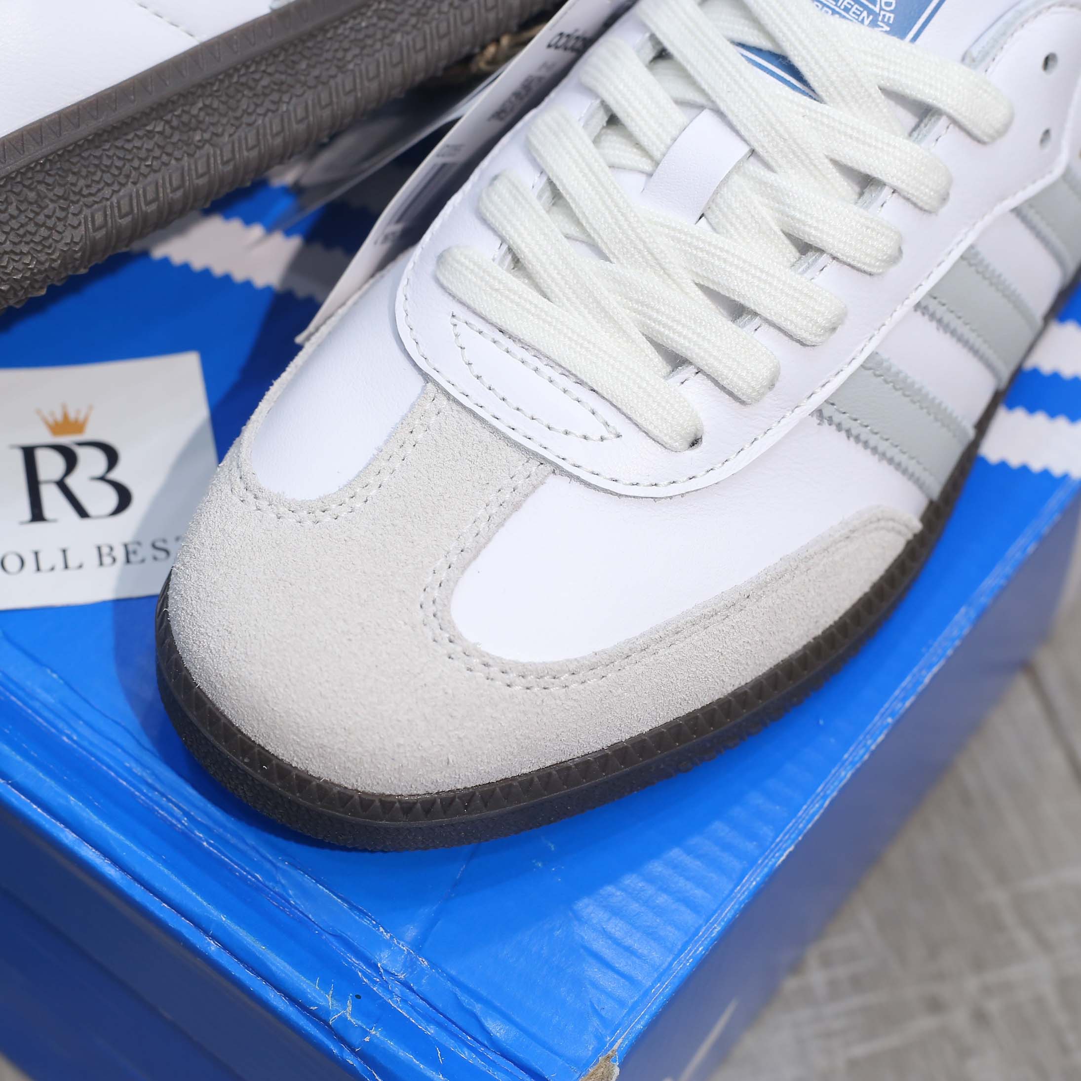 Giày Adidas Samba OG ‘White Halo Blue Gum’ Best Quality