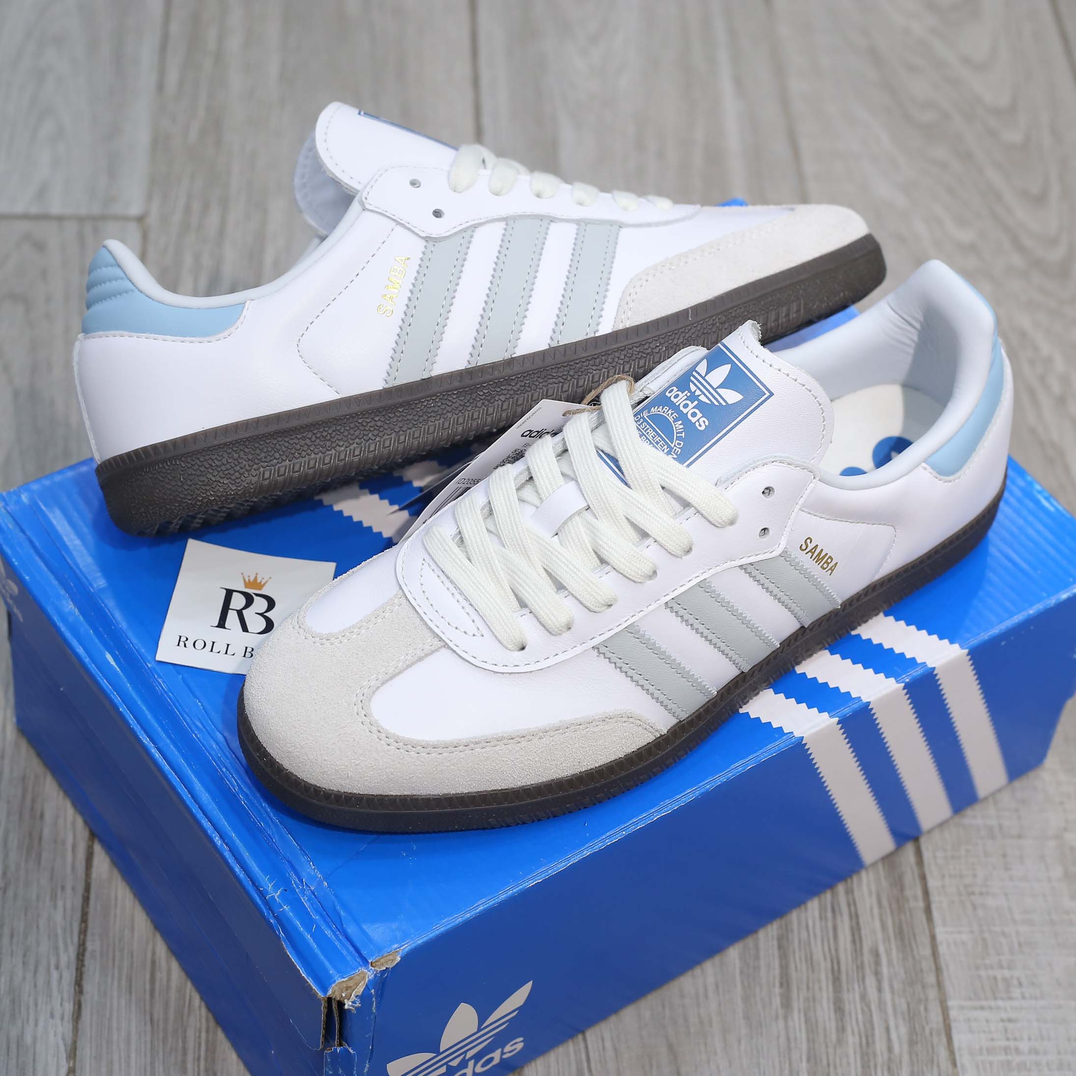 Giày Adidas Samba OG ‘White Halo Blue Gum’ Best Quality