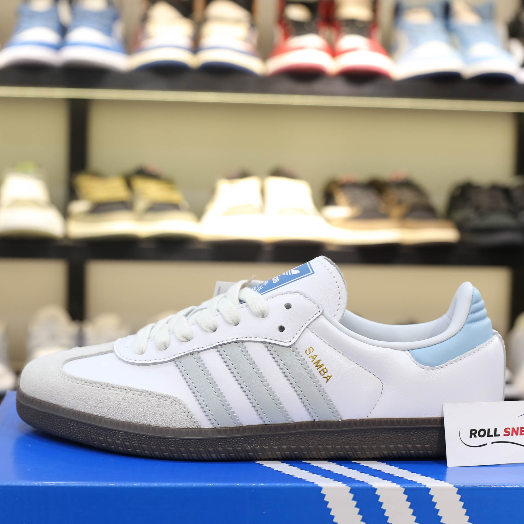Giày Adidas Samba OG ‘White Halo Blue Gum’ Best Quality
