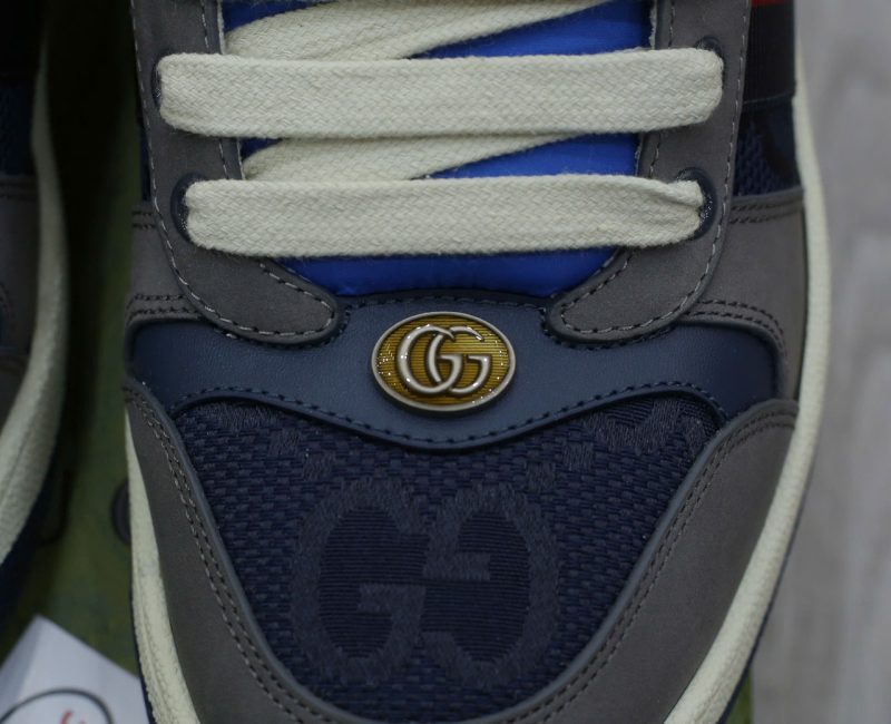 Giày Gucci GG Screener Grey Xám Da Lộn Suede Chuẩn 99% Auth