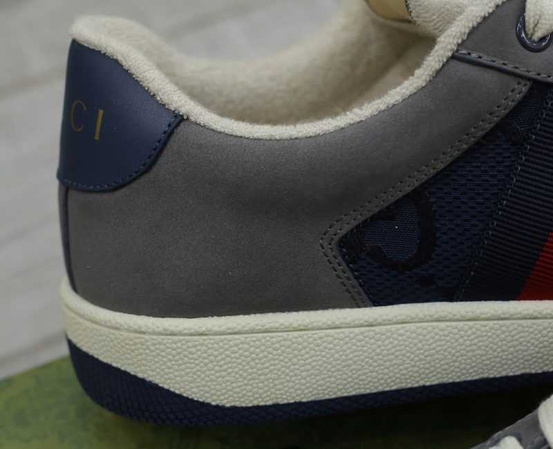 Giày Gucci GG Screener Grey Xám Da Lộn Suede Chuẩn 99% Auth