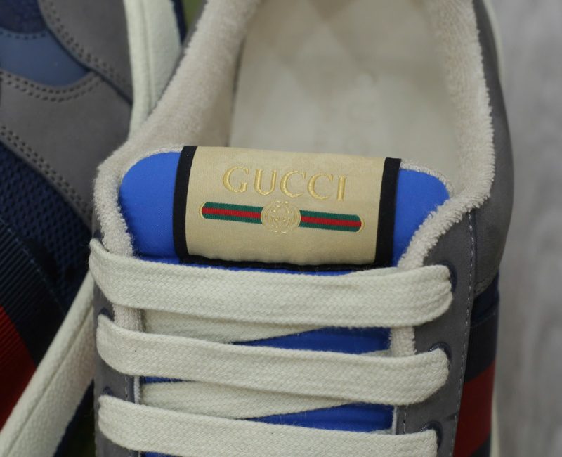 Giày Gucci GG Screener Grey Xám Da Lộn Suede Chuẩn 99% Auth