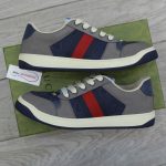 Giày Gucci GG Screener Grey Xám Da Lộn Suede Chuẩn 99% Auth