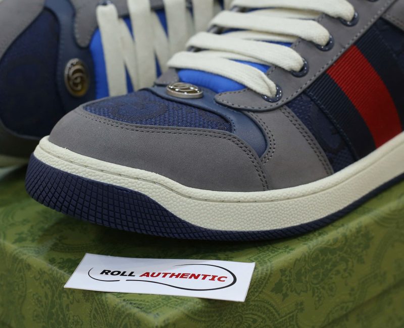 Giày Gucci GG Screener Grey Xám Da Lộn Suede Chuẩn 99% Auth