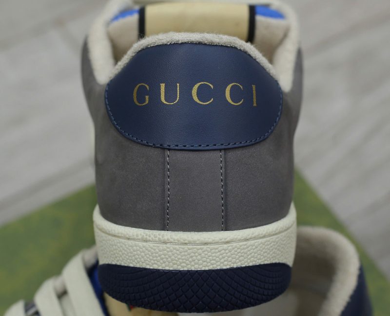 Giày Gucci GG Screener Grey Xám Da Lộn Suede Chuẩn 99% Auth