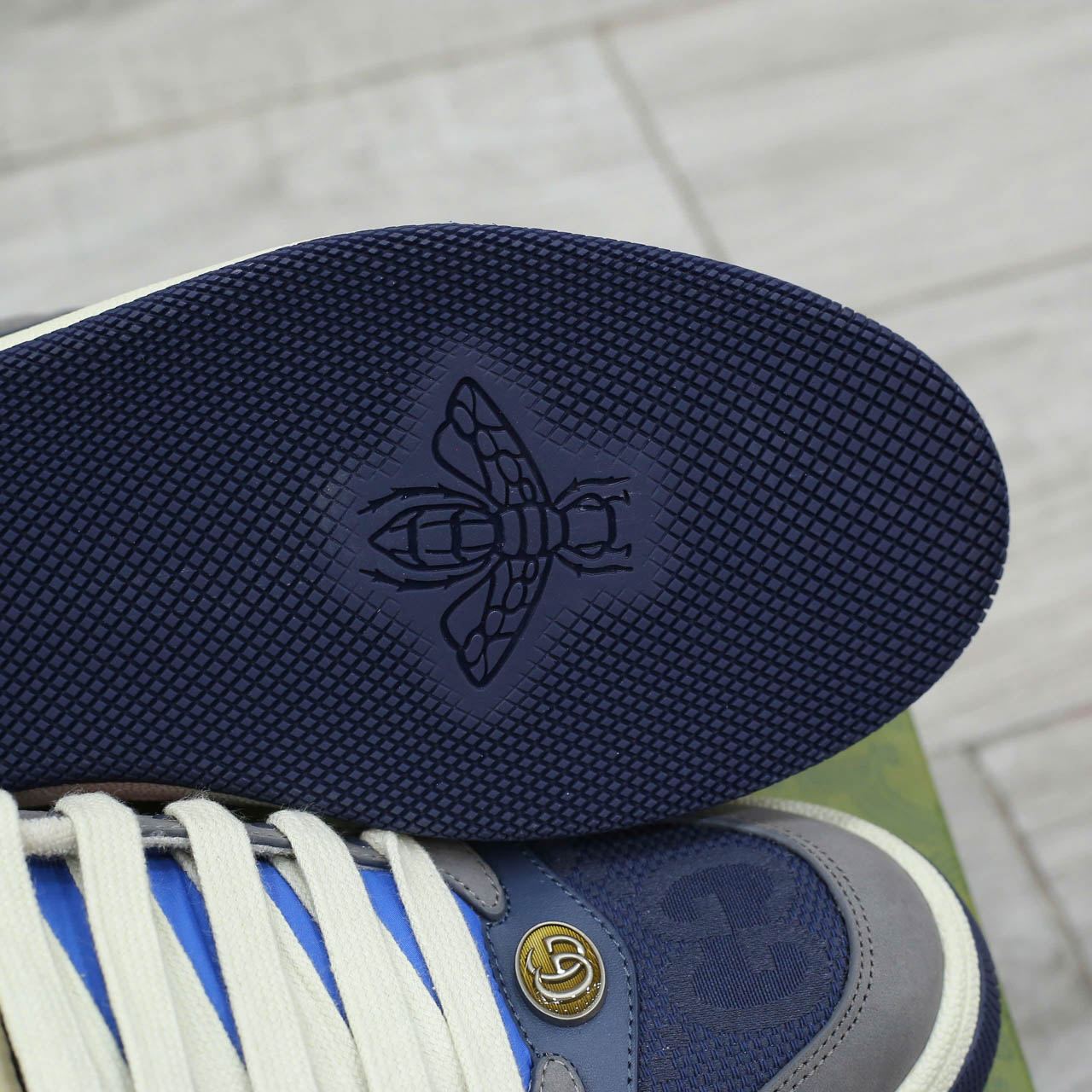 Giày Gucci GG Screener Grey Xám Da Lộn Suede Chuẩn 99% Auth