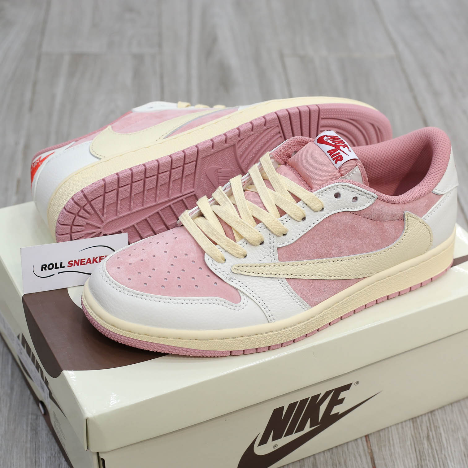 Giày Jordan 1 Low OG Travis Scott Pink Shy Like Auth