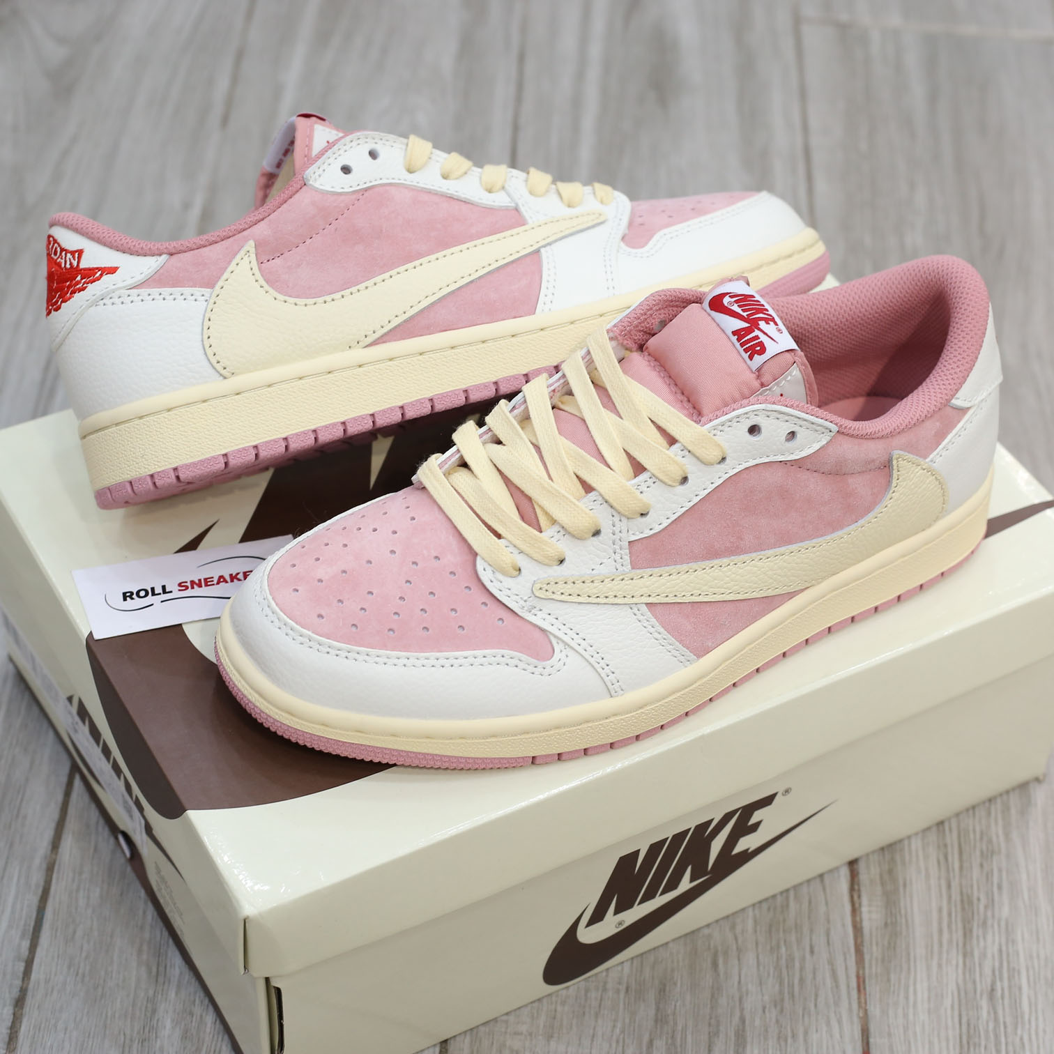 Giày Jordan 1 Low OG Travis Scott Pink Shy Like Auth
