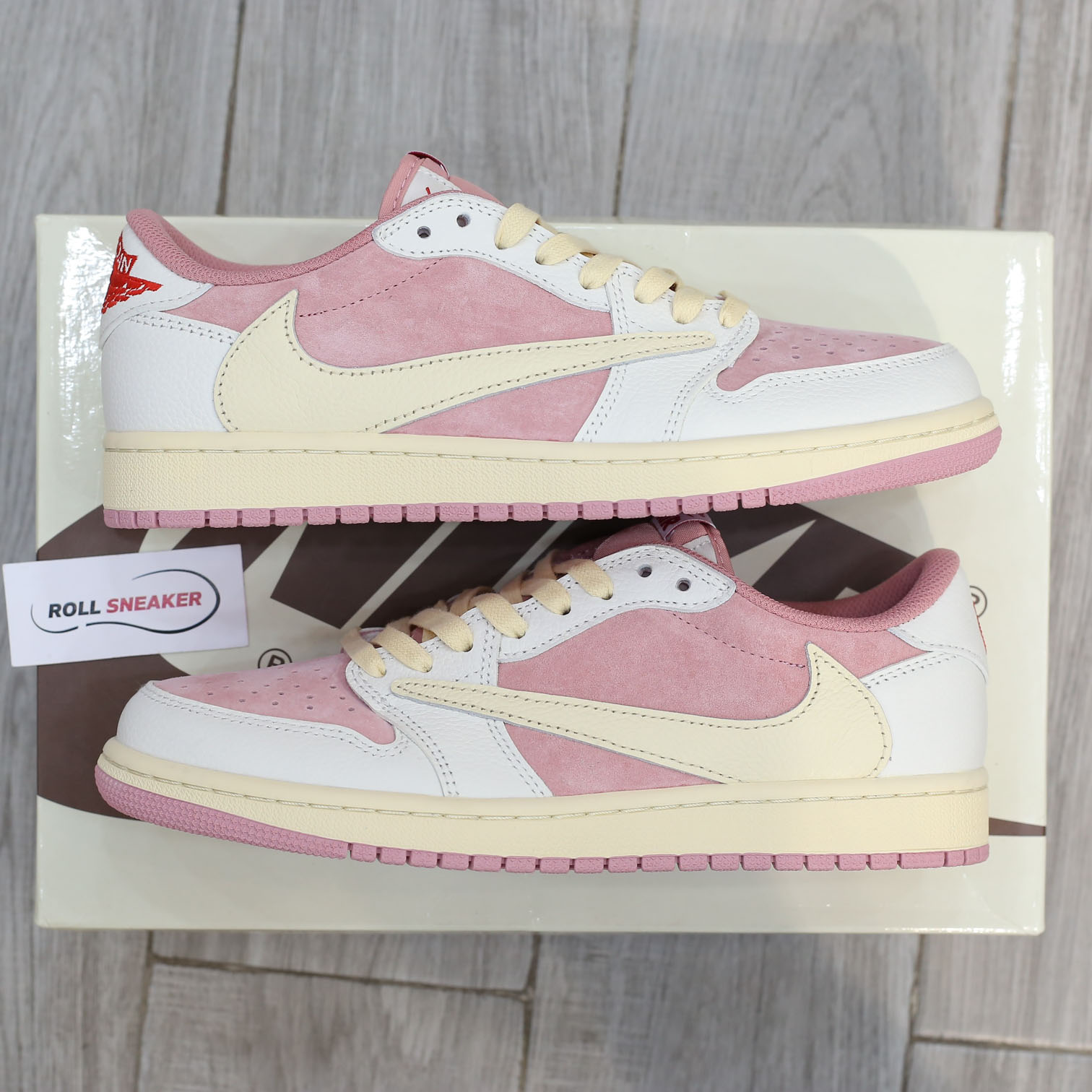 Giày Jordan 1 Low OG Travis Scott Pink Shy Like Auth