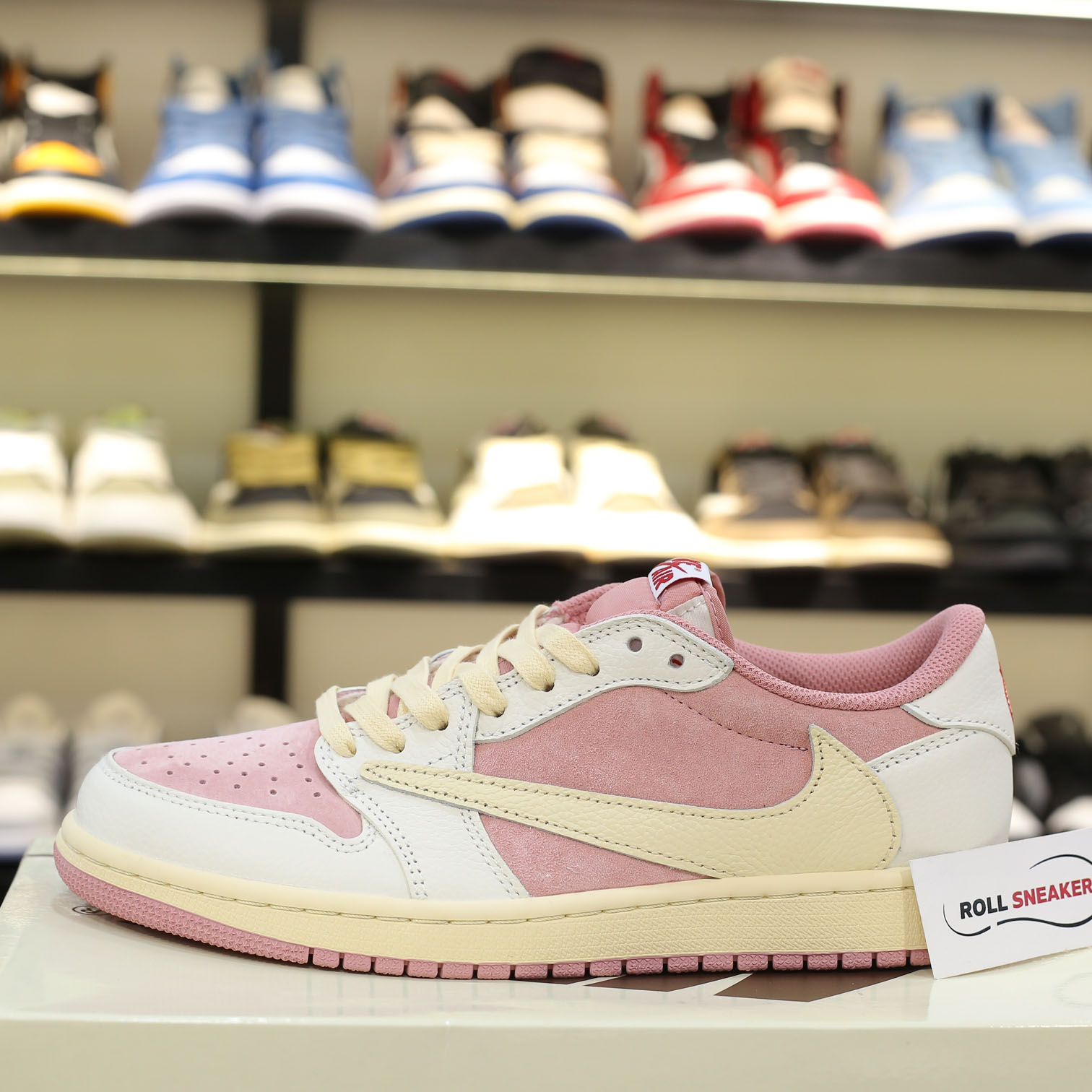 Giày Jordan 1 Low OG Travis Scott Pink Shy Like Auth