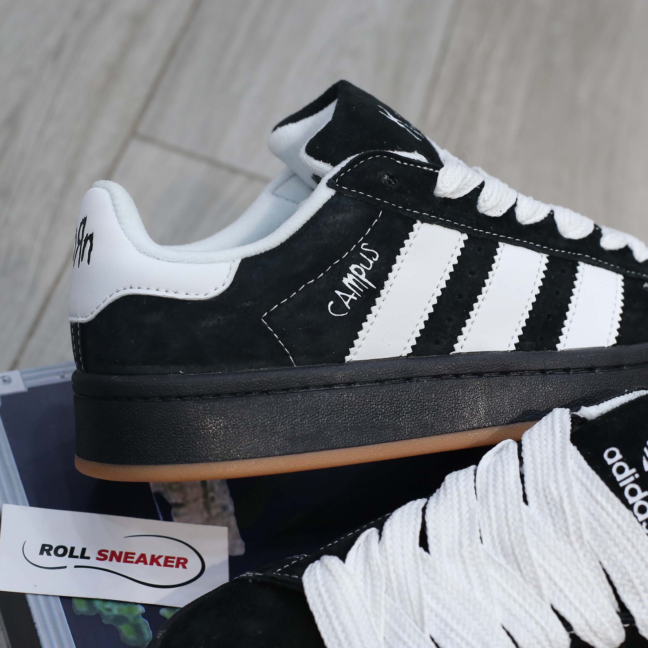 Giày Korn x Adidas Campus 00s ‘Black Gum’ Like Auth