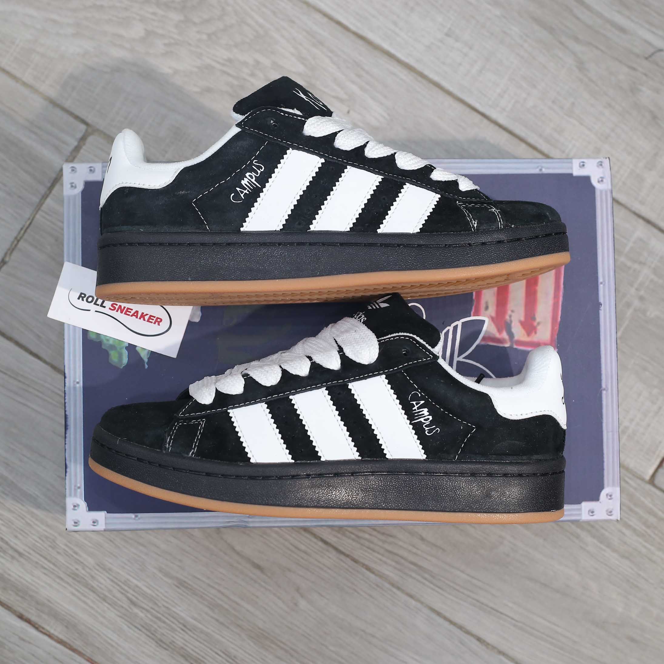 Giày Korn x Adidas Campus 00s ‘Black Gum’ Like Auth