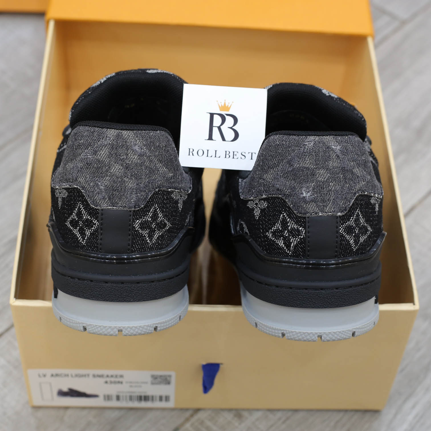Giày Louis Vuitton LV Trainer Black Denim Monogram Black Best Quality