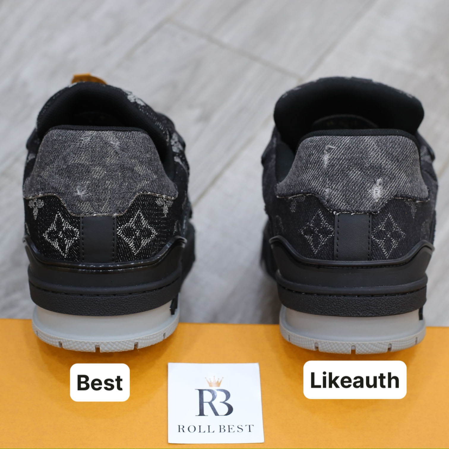 Giày Louis Vuitton LV Trainer Black Denim Monogram Black Best Quality