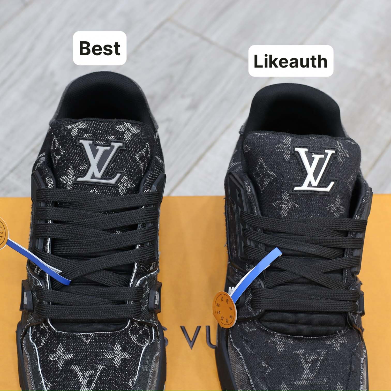 Giày Louis Vuitton LV Trainer Black Denim Monogram Black Best Quality