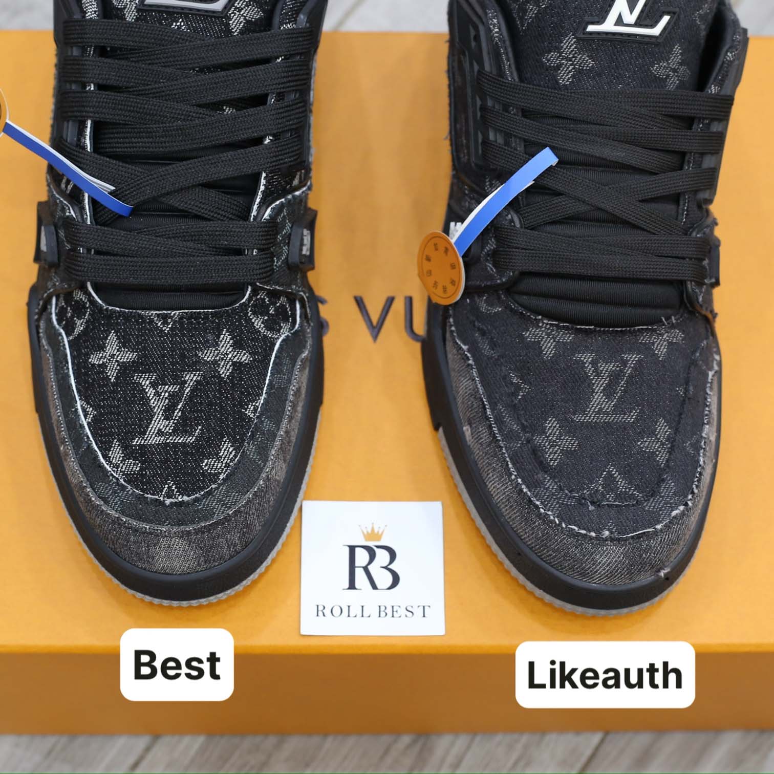 Giày Louis Vuitton LV Trainer Black Denim Monogram Black Best Quality