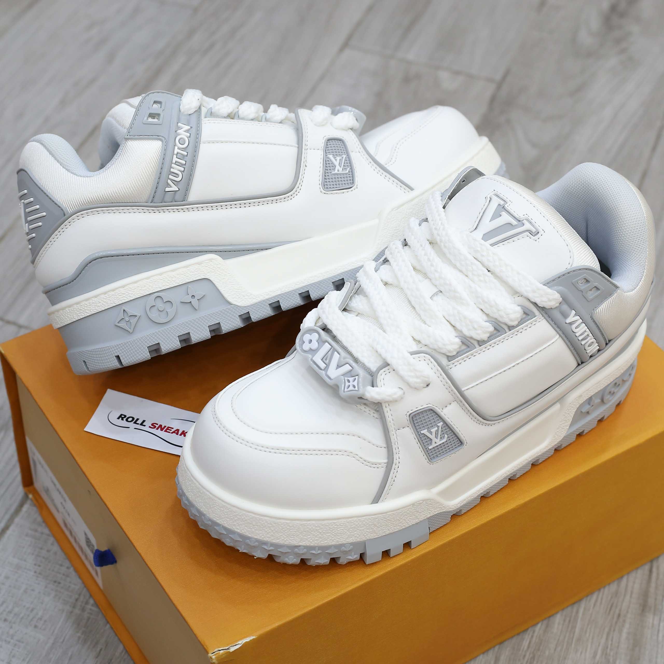 Giày Louis Vuitton LV Trainer Maxi White Grey Best Quality
