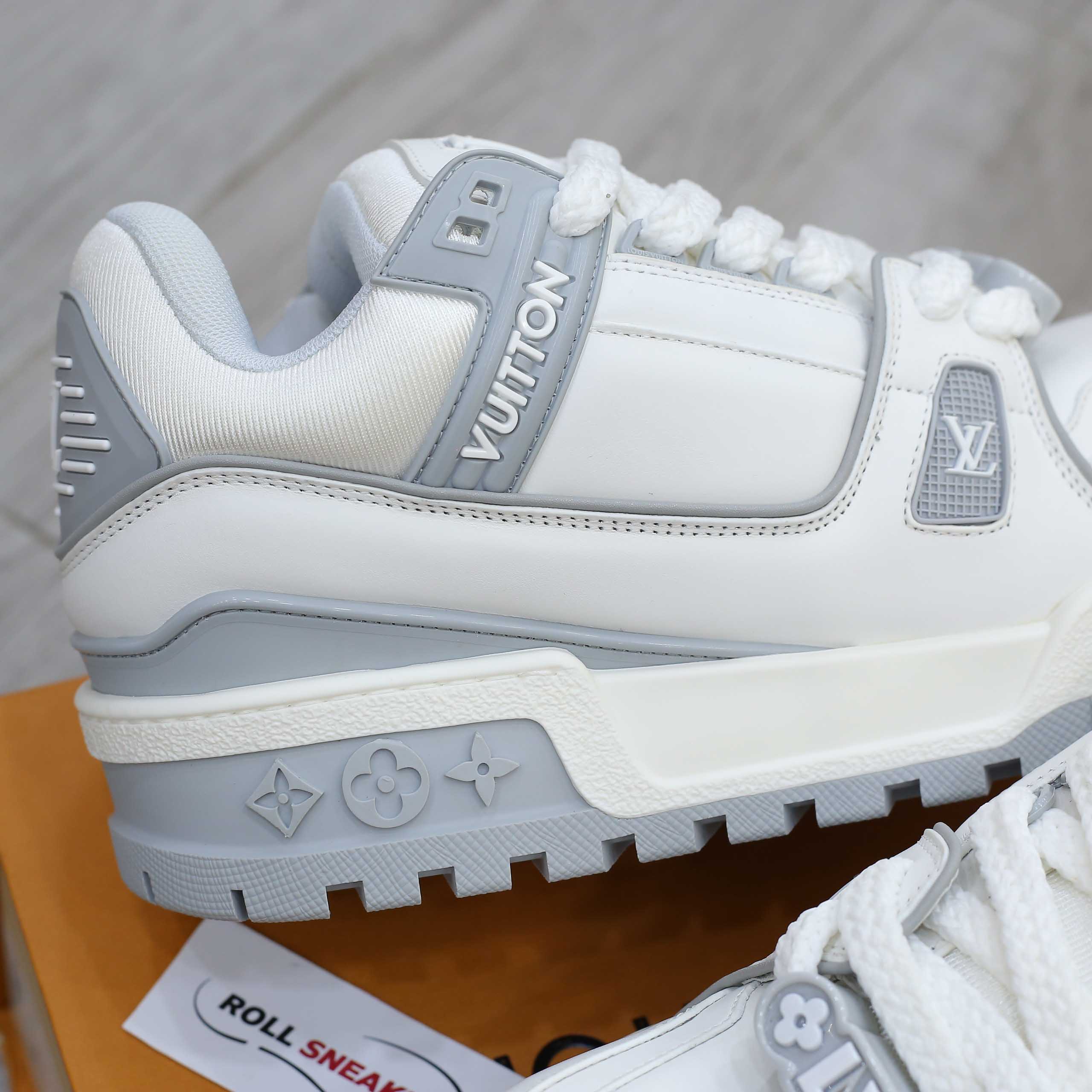Giày Louis Vuitton LV Trainer Maxi White Grey Best Quality