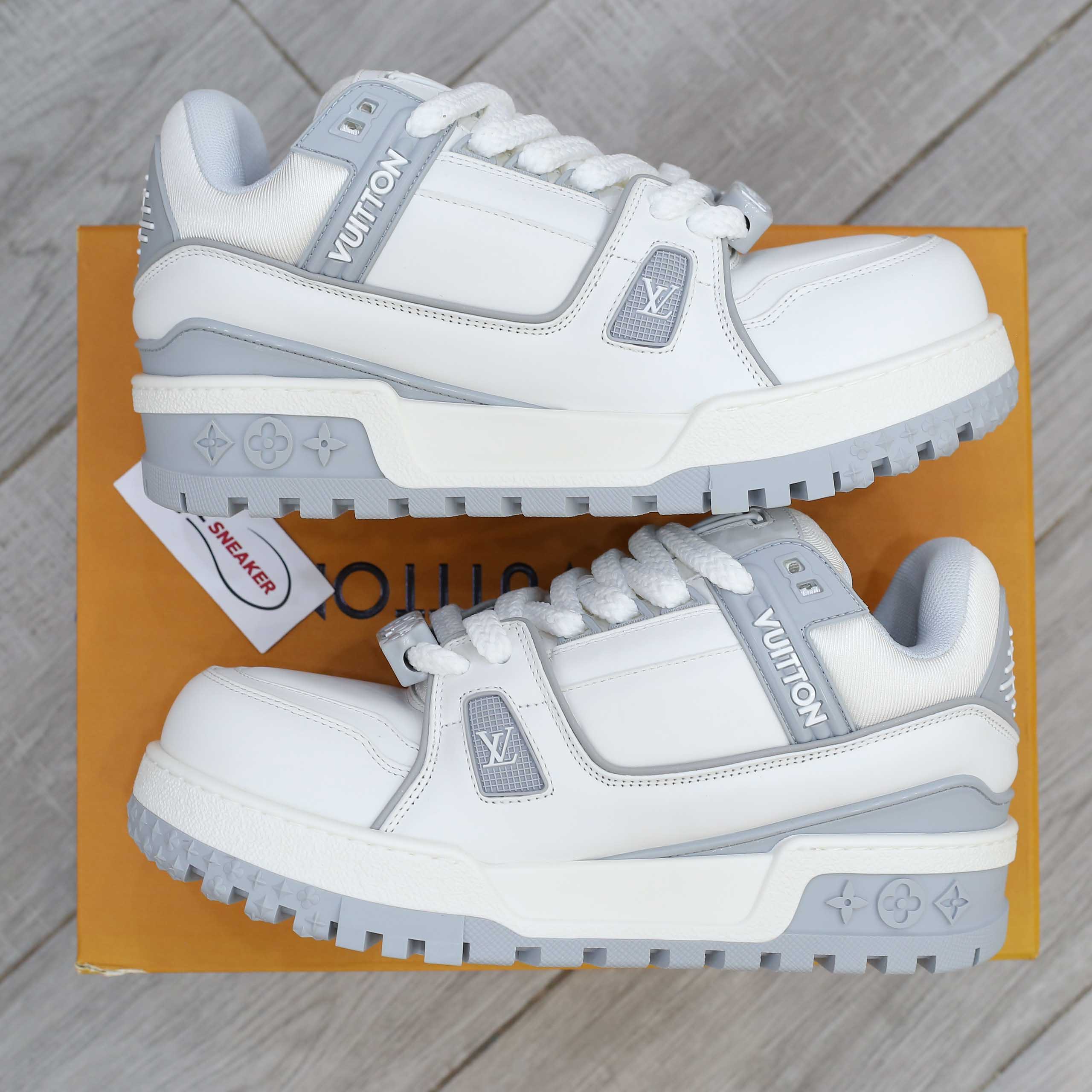Giày Louis Vuitton LV Trainer Maxi White Grey Best Quality