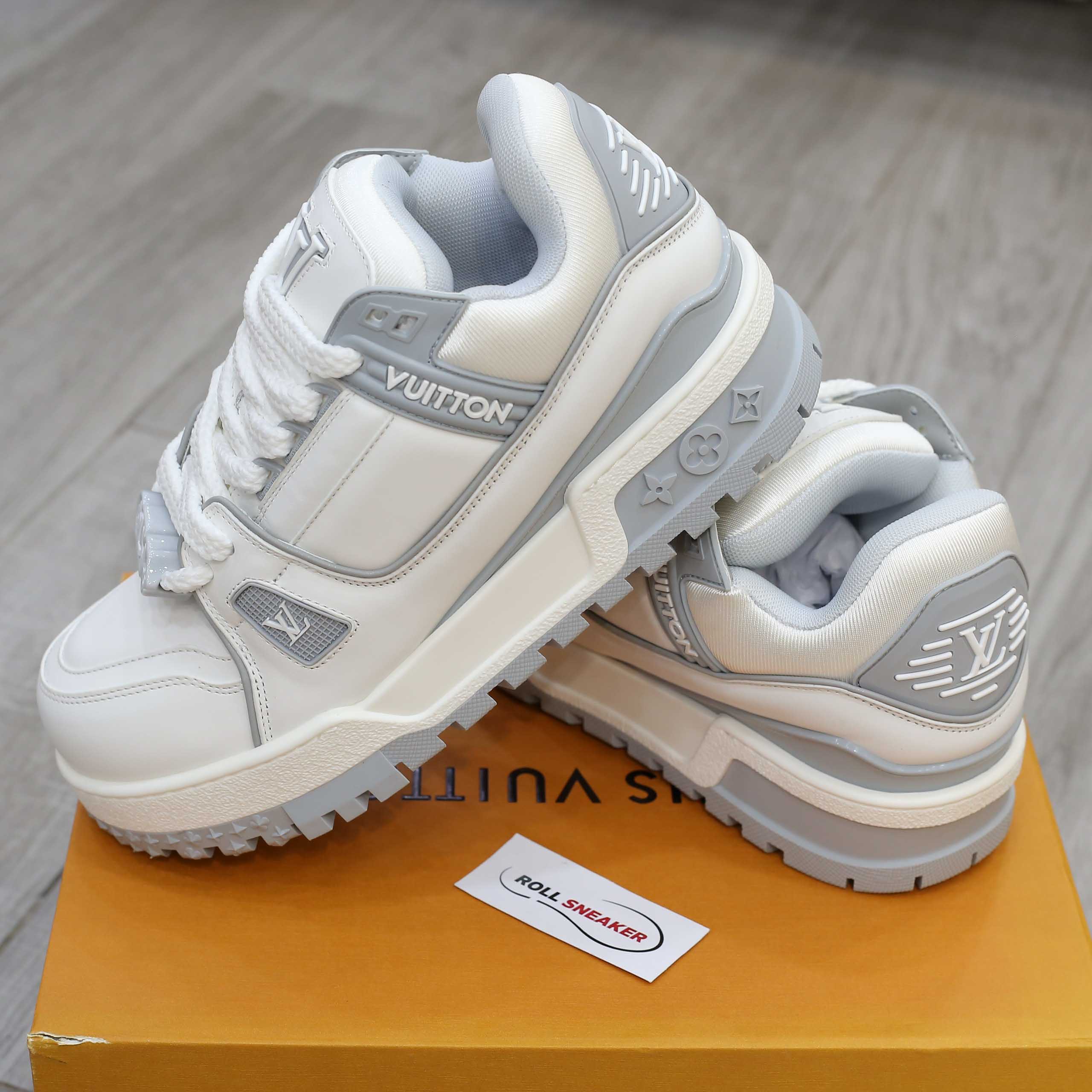 Giày Louis Vuitton LV Trainer Maxi White Grey Best Quality