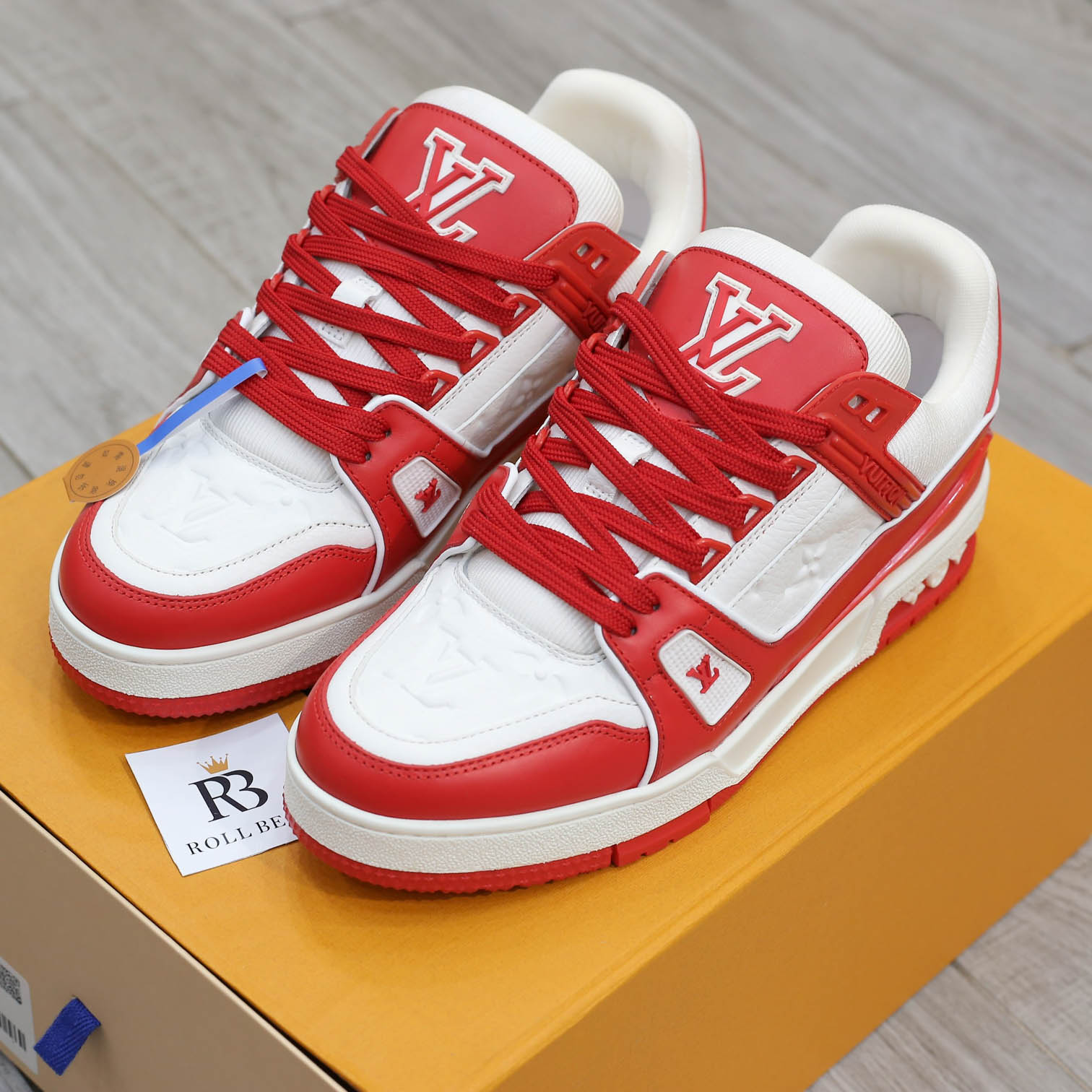 Giày Louis Vuitton Trainer Red White Best Quality