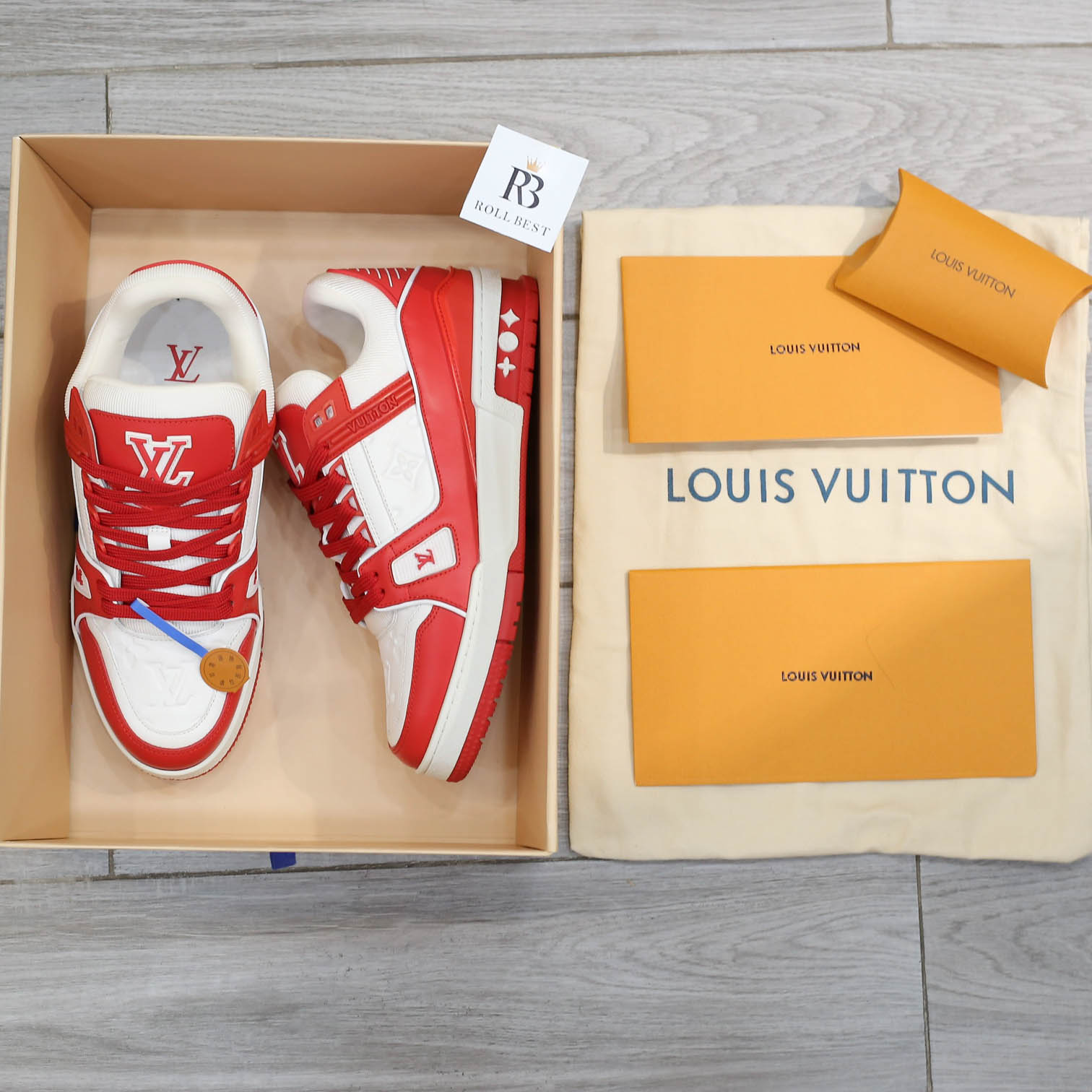 Giày Louis Vuitton Trainer Red White Best Quality