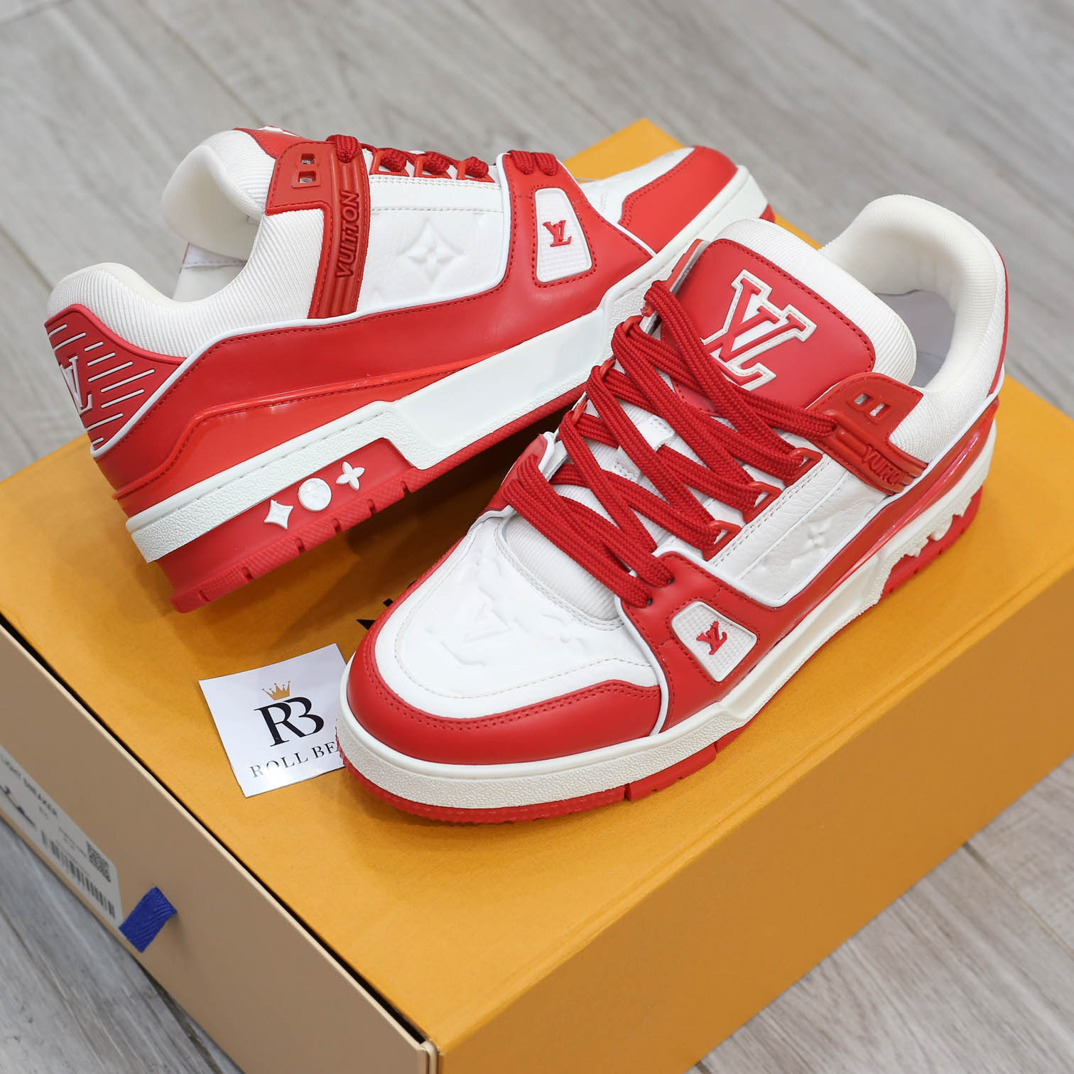 Giày Louis Vuitton Trainer Red White Best Quality