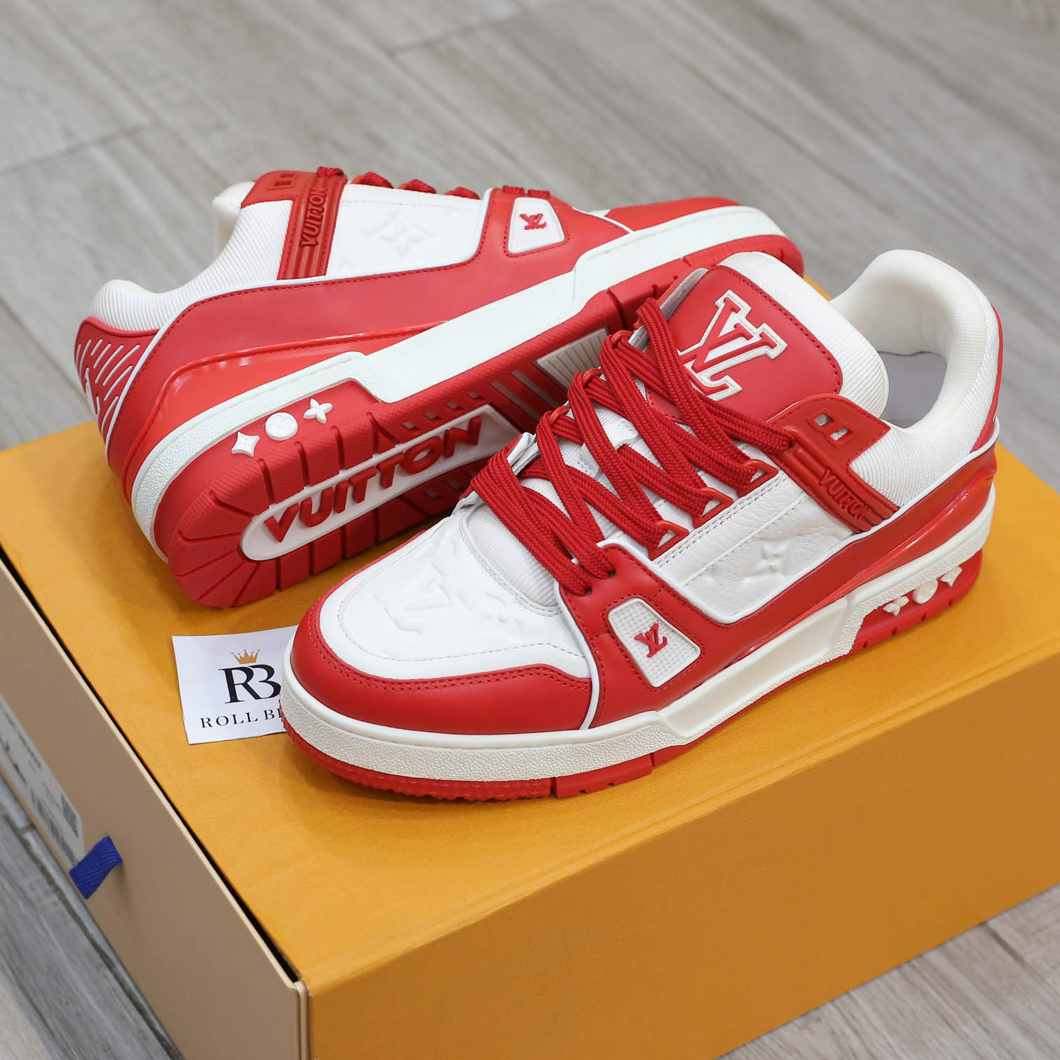 Giày Louis Vuitton Trainer Red White Best Quality