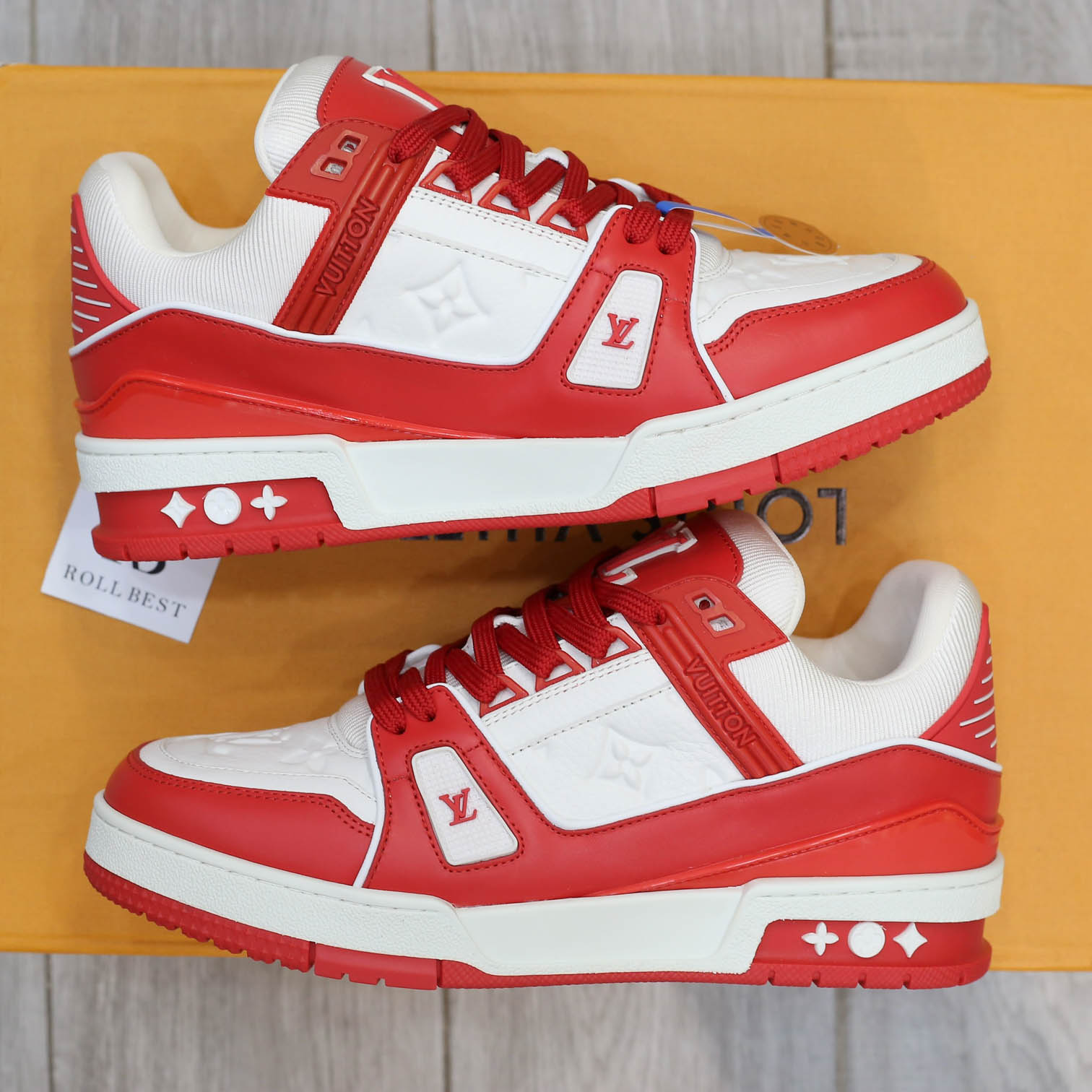 Giày Louis Vuitton Trainer Red White Best Quality