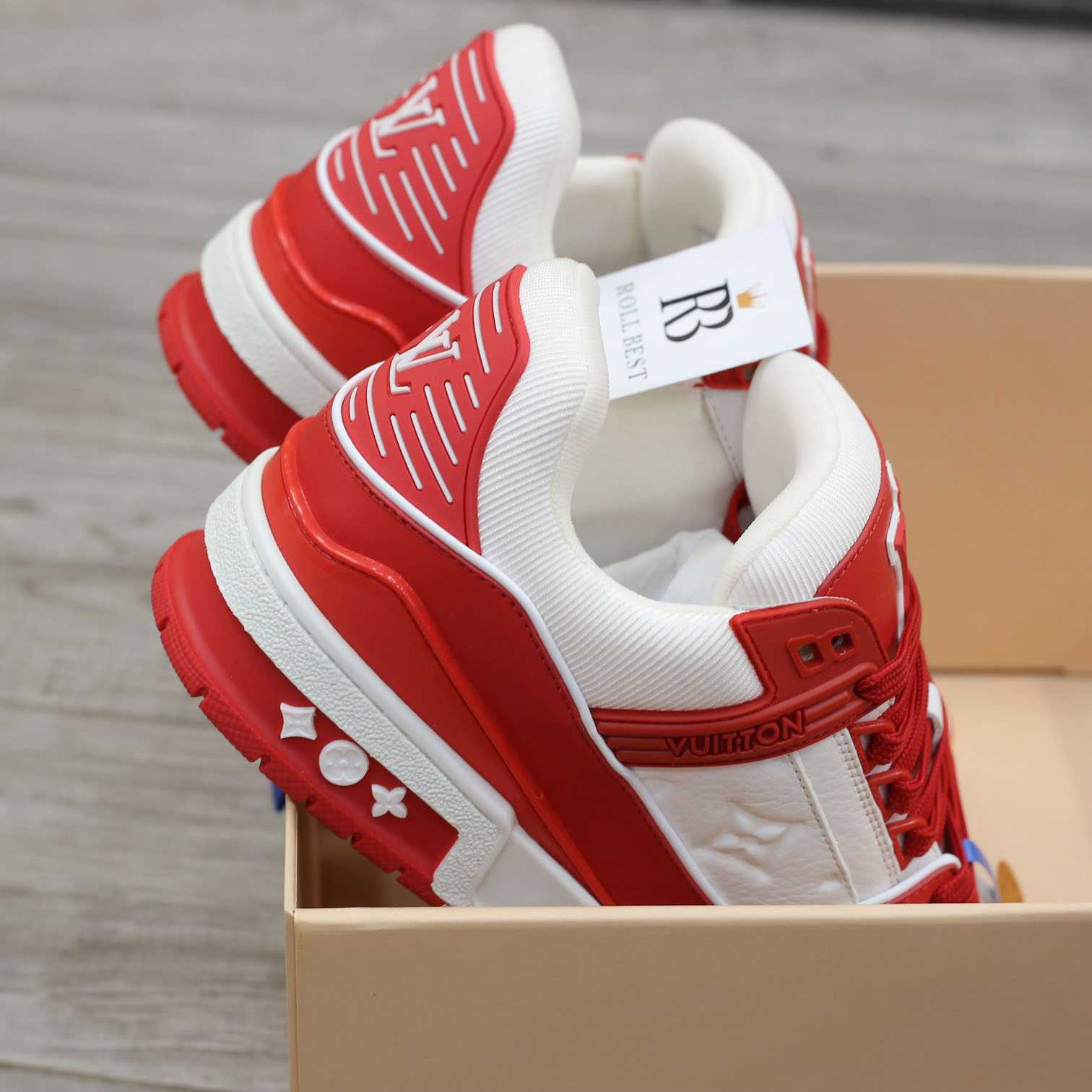 Giày Louis Vuitton Trainer Red White Best Quality