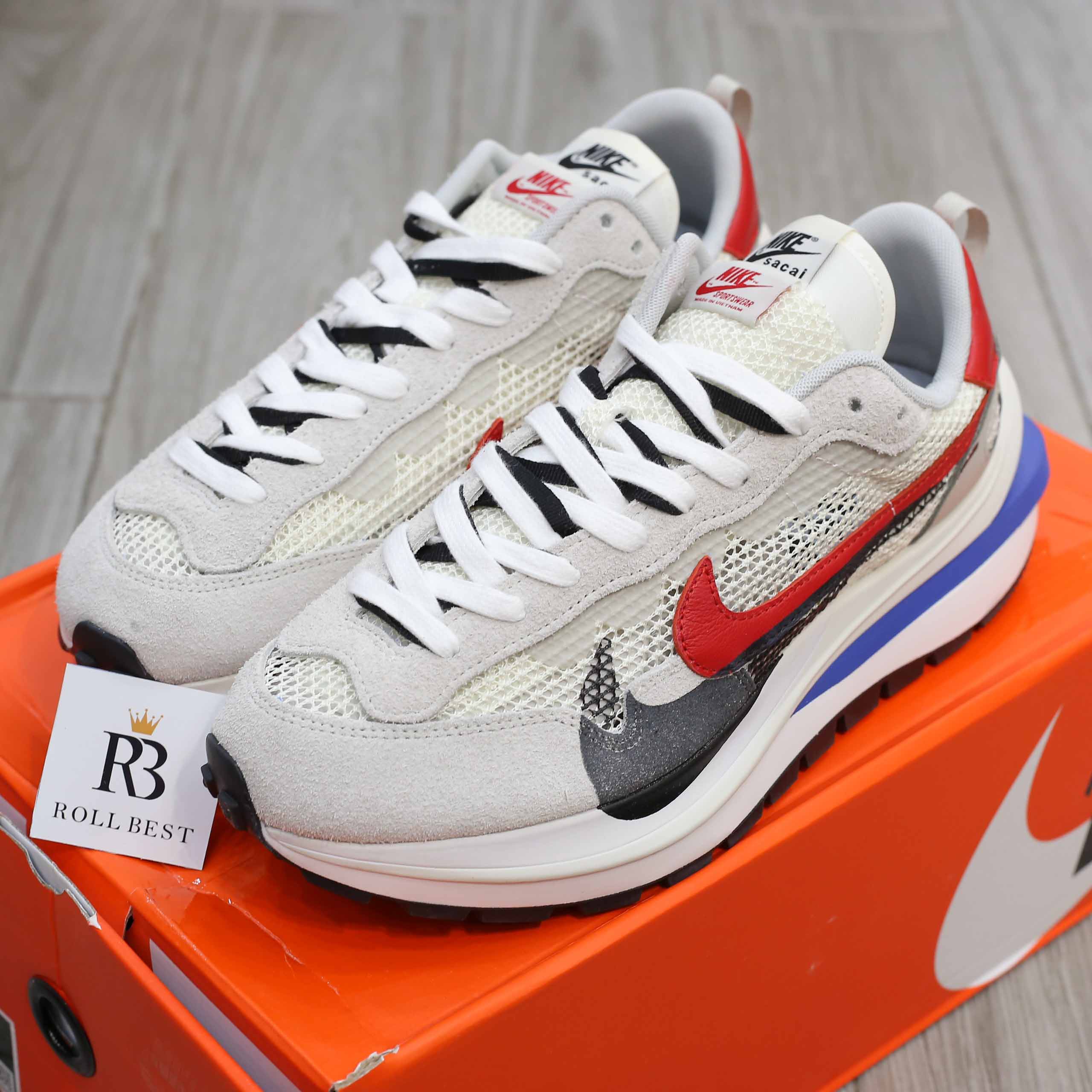 Giày Nike Sacai Vaporwaffle Sport Fuchsia Game Royal Best Quality