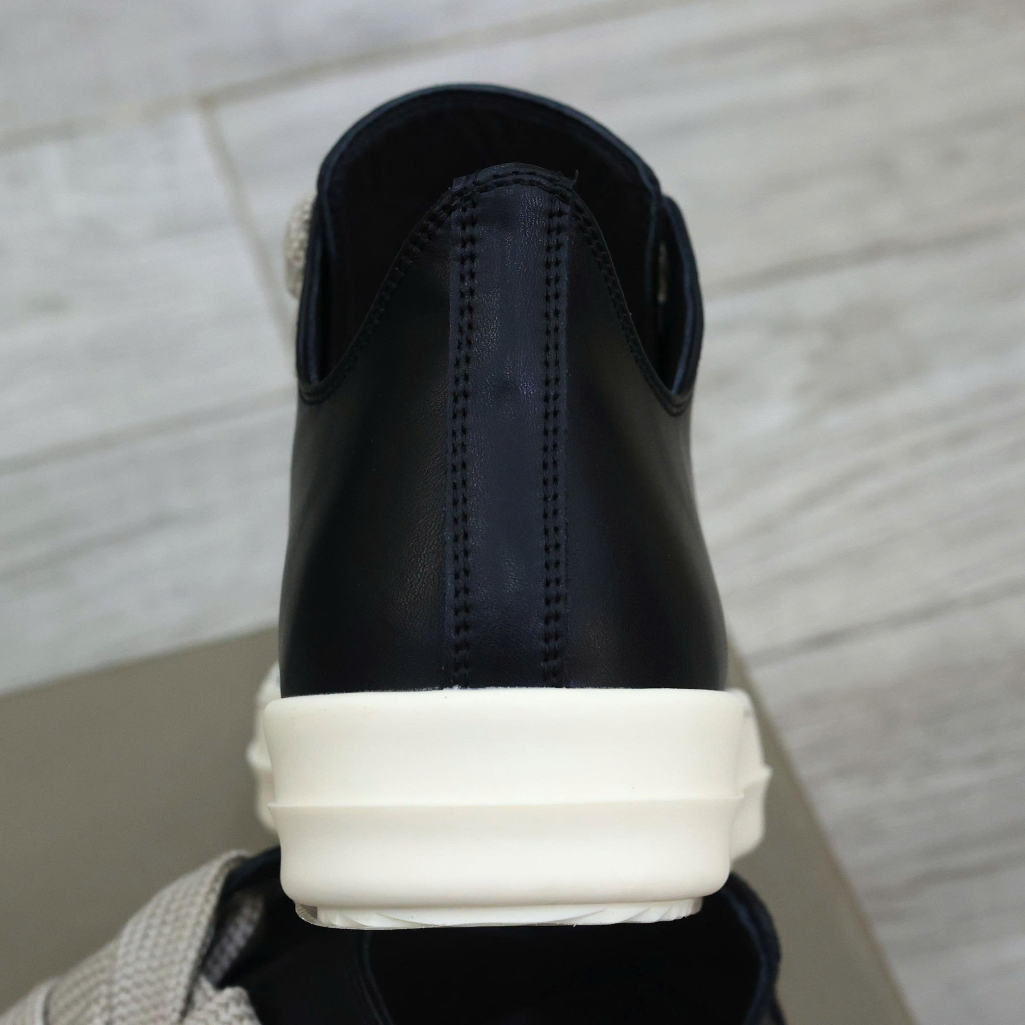 Giày Rick Owens Jumbo Lace Low Sneakers Leather Black Best Quality