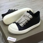 Giày Rick Owens Jumbo Lace Low Sneakers Leather Black Best Quality
