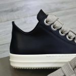 Giày Rick Owens Jumbo Lace Low Sneakers Leather Black Best Quality
