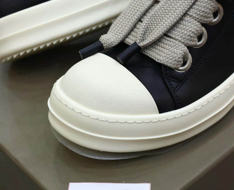 Giày Rick Owens Jumbo Lace Low Sneakers Leather Black Best Quality