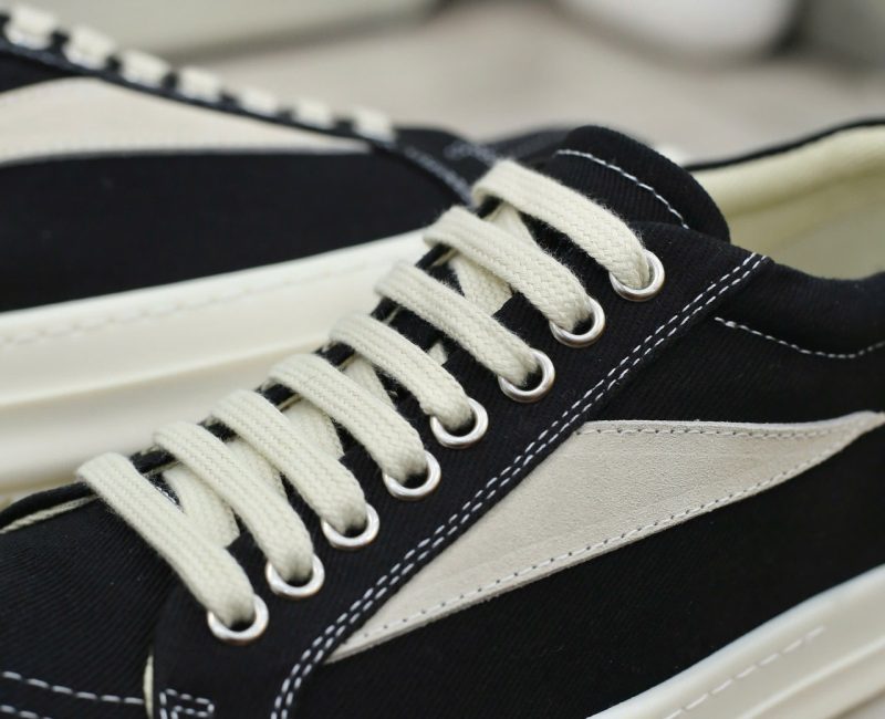 Giày Rick Owens Vintage ‘Black Milk White’ Canvas Like Auth