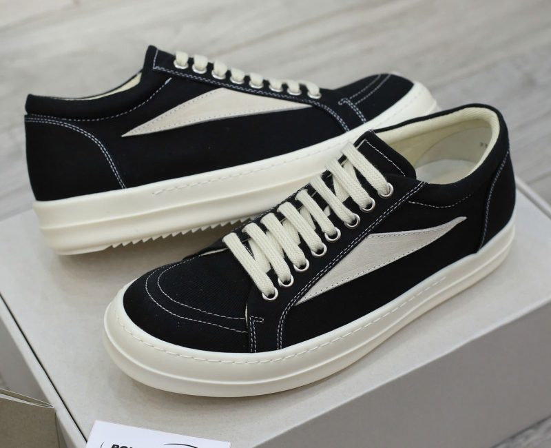 Giày Rick Owens Vintage ‘Black Milk White’ Canvas Like Auth