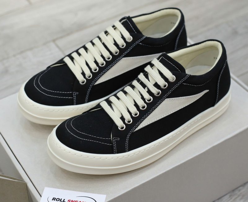 Giày Rick Owens Vintage ‘Black Milk White’ Canvas Like Auth